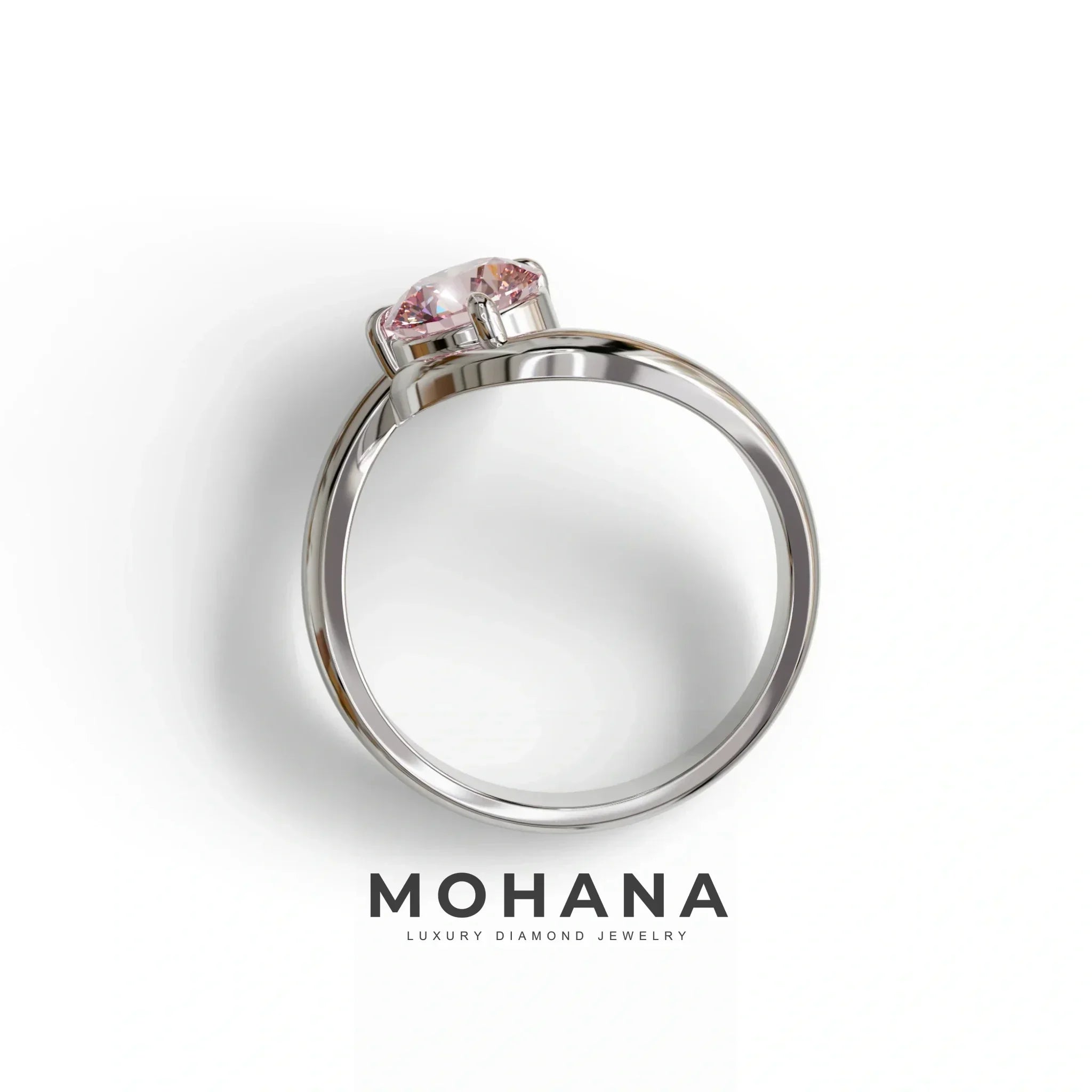 1.5 Carat Pink Round Cut Solitaire Lab Diamond Ring - Tauras