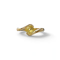 1.5 Carat Yellow Asscher Cut Half Bezel Lab Grown Diamond Ring - Aquarius - 10K Solid Gold / Yellow Gold