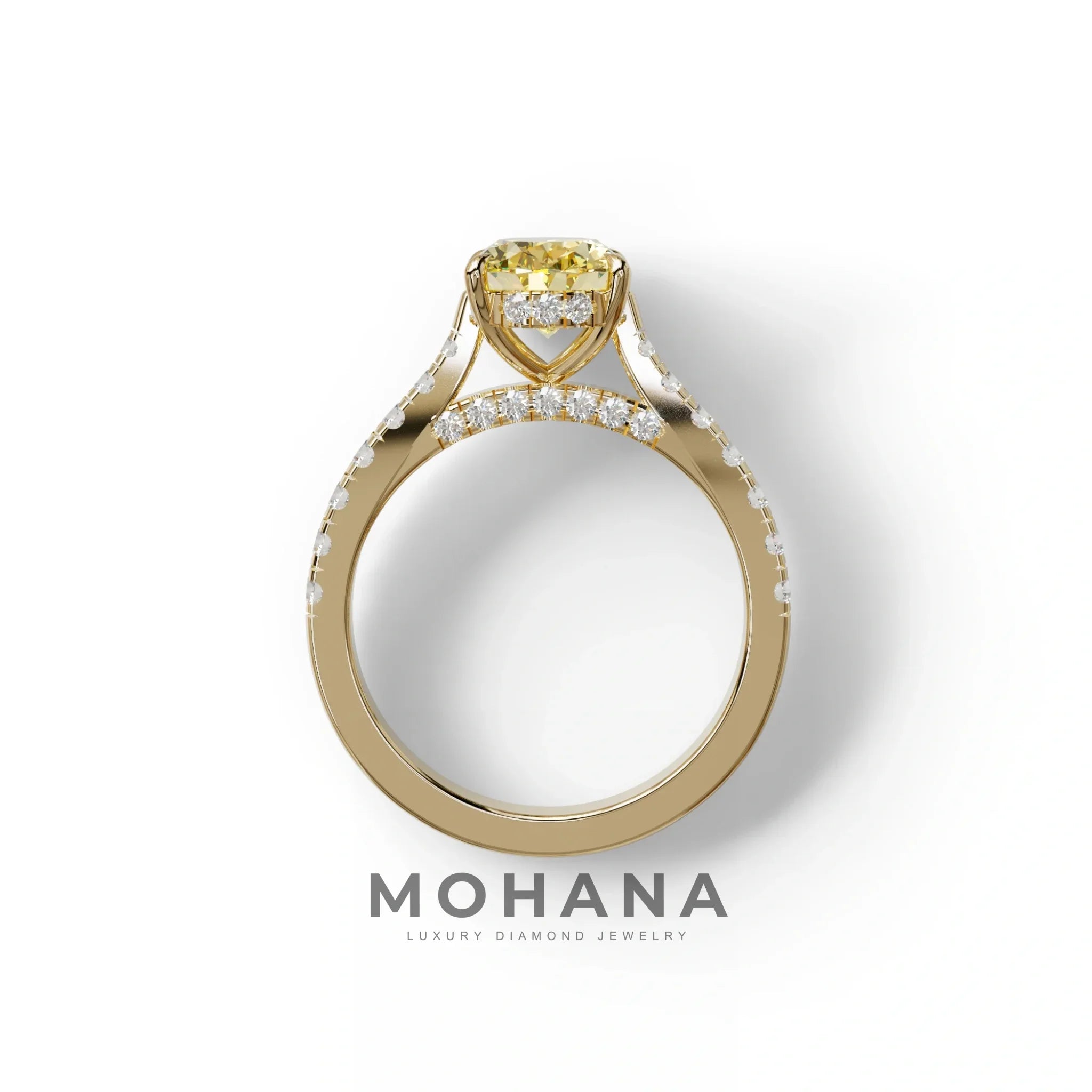 1.50 Carat Yellow Oval Cut Lab Diamond Engagement Ring - Scorpio