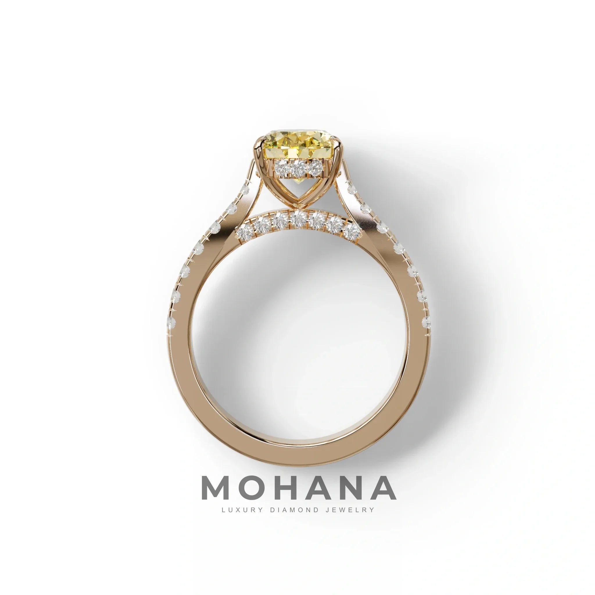 1.50 Carat Yellow Oval Cut Lab Diamond Engagement Ring - Scorpio