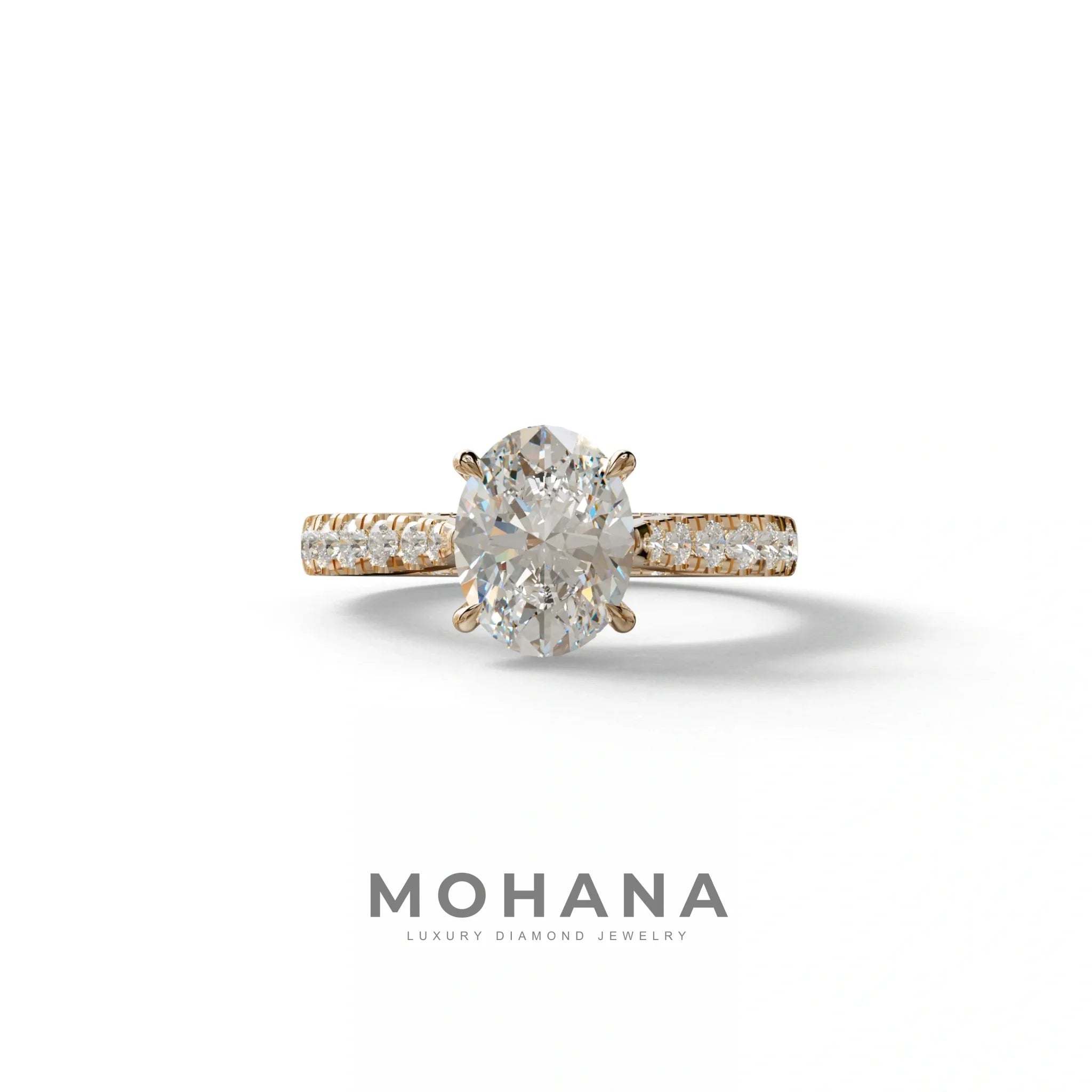 1.50 Carat E VVS Oval Cut Lab Diamond Engagement Ring - Scorpio - 10K Solid Gold / Rose Gold