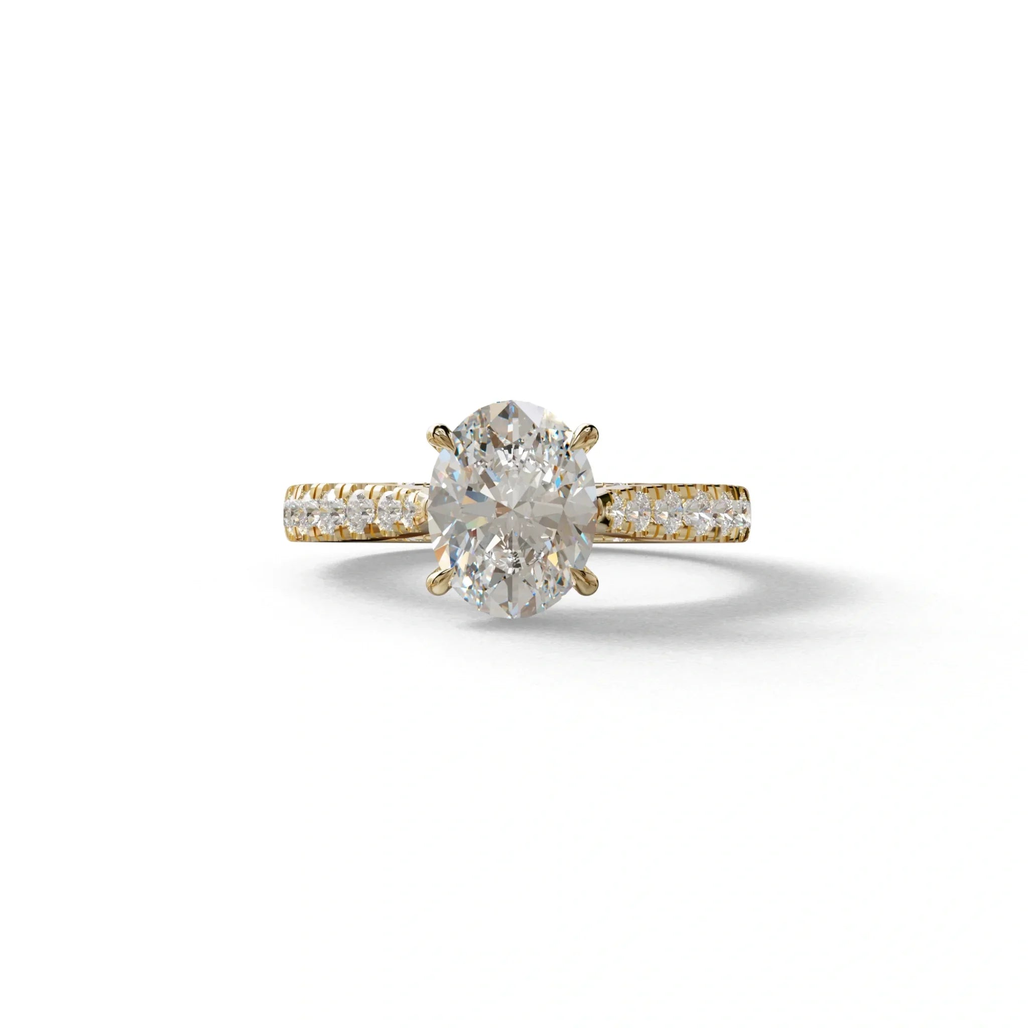 1.50 Carat E VVS Oval Cut Lab Diamond Engagement Ring - Scorpio - 10K Solid Gold / Yellow Gold