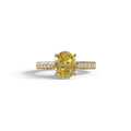 1.50 Carat Yellow Oval Cut Lab Diamond Engagement Ring - Scorpio - 10K Solid Gold / Yellow Gold