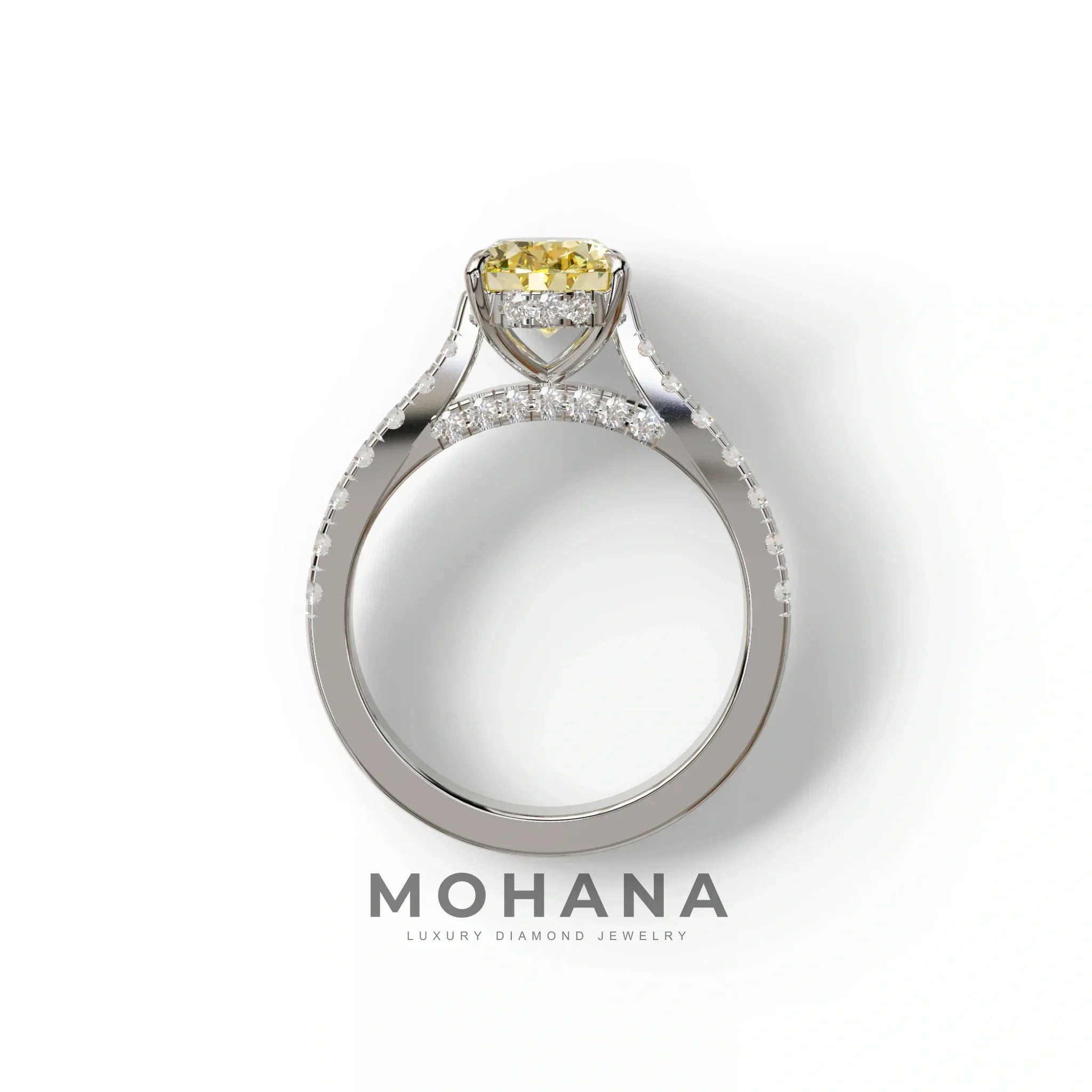 1.50 Carat Yellow Oval Cut Lab Diamond Engagement Ring - Scorpio