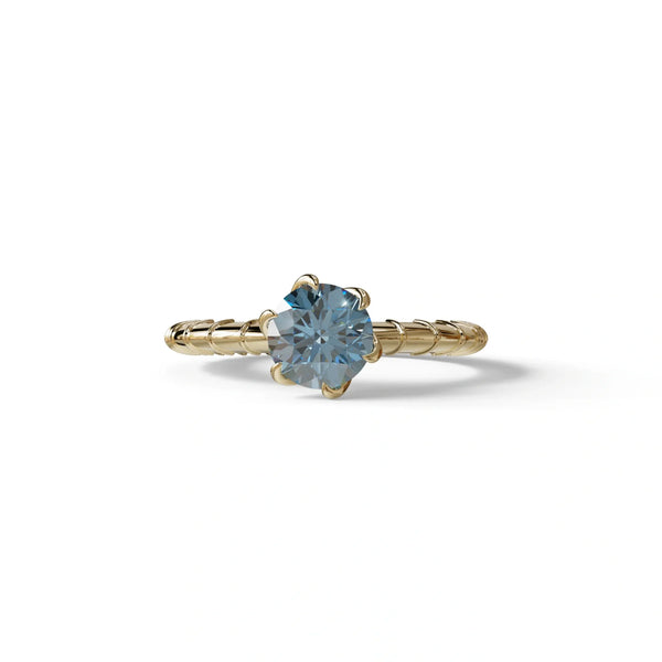 1 Carat Blue Lab Grown Diamond Engagement Ring – Round Cut Halo | Hyper Glam