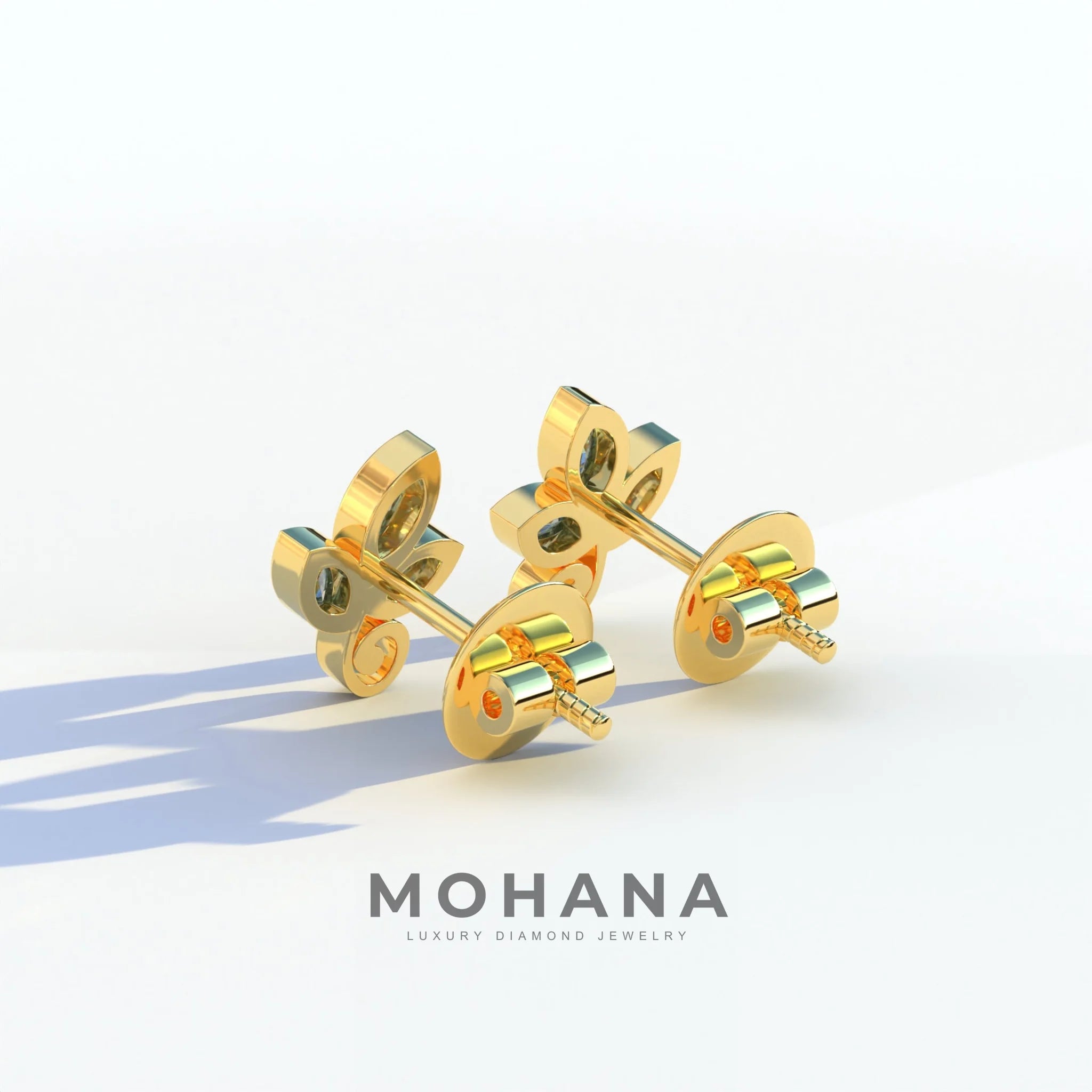 Le Petite - Marquise Blue Lab Diamond Stud Earrings | Attractive Bezel Setting