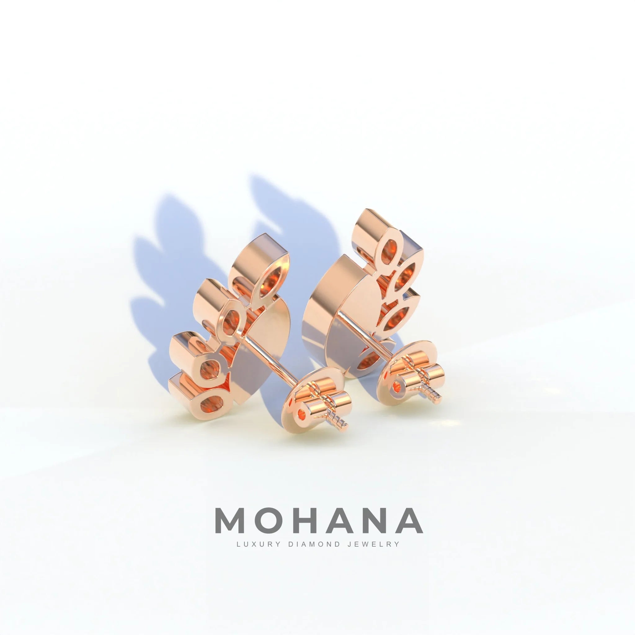 Blue Marquise Cut Lab Diamond Stud Earrings | Stunning Bezel Setting - Gardenia Cluster