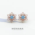 Daffodil - Blue Color Round Cut Diamond Earrings| Beautiful Claw Prong Setting | Certified - 1 Carat Tw. Lab Diamond