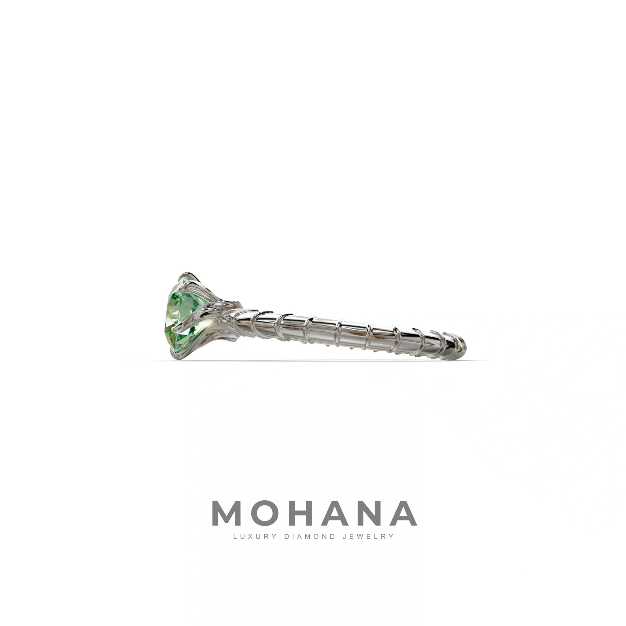 1 Carat Green Round Cut Lab Diamond Ring - Hyper Glam