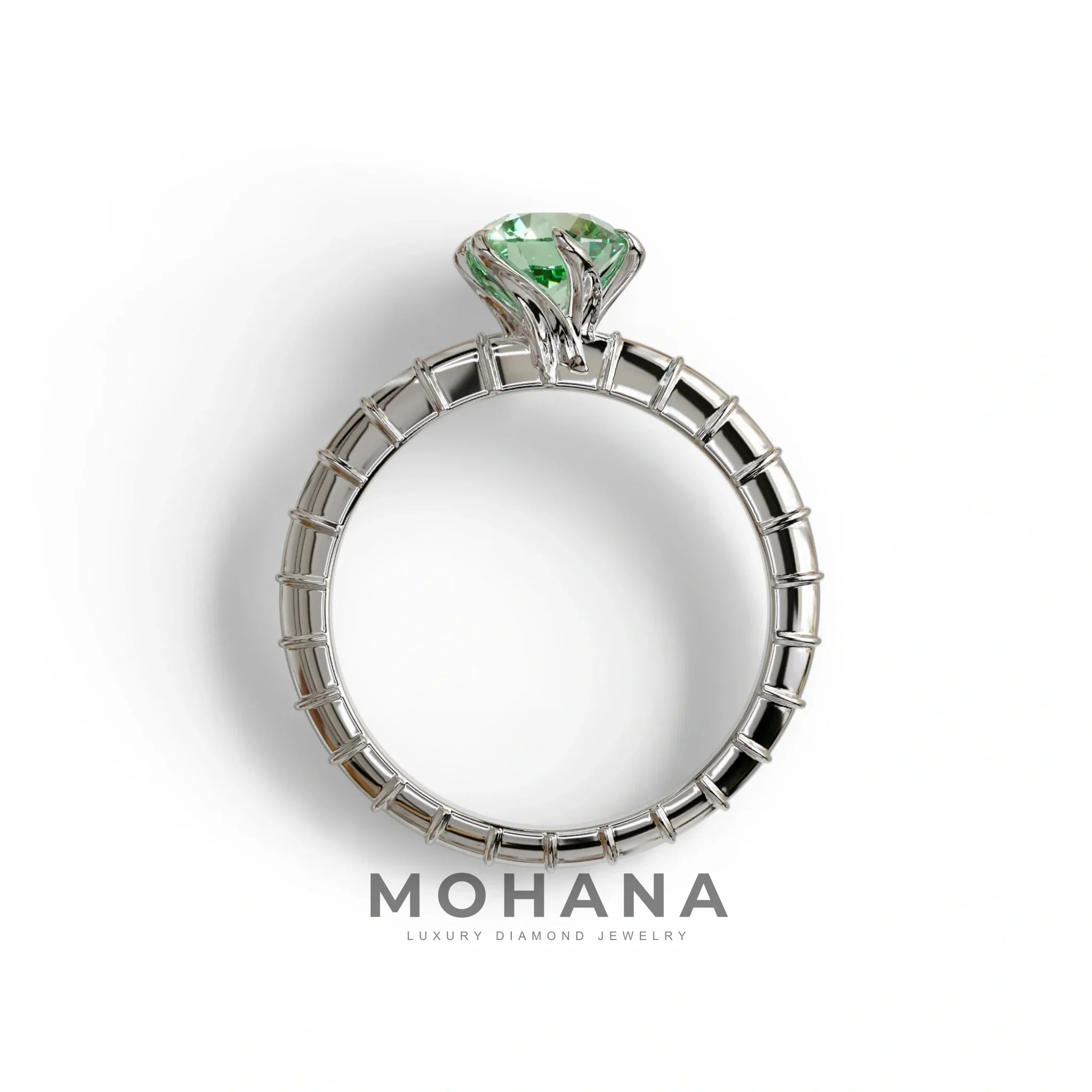 1 Carat Green Round Cut Lab Diamond Ring - Hyper Glam