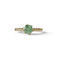 1 Carat Green Round Cut Lab Diamond Ring - Hyper Glam - 10K Solid Gold / Yellow Gold