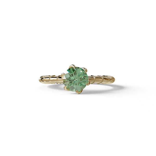 1 Carat Green Lab Grown Diamond Engagement Ring – Round Cut Solitaire | Hyper Glam