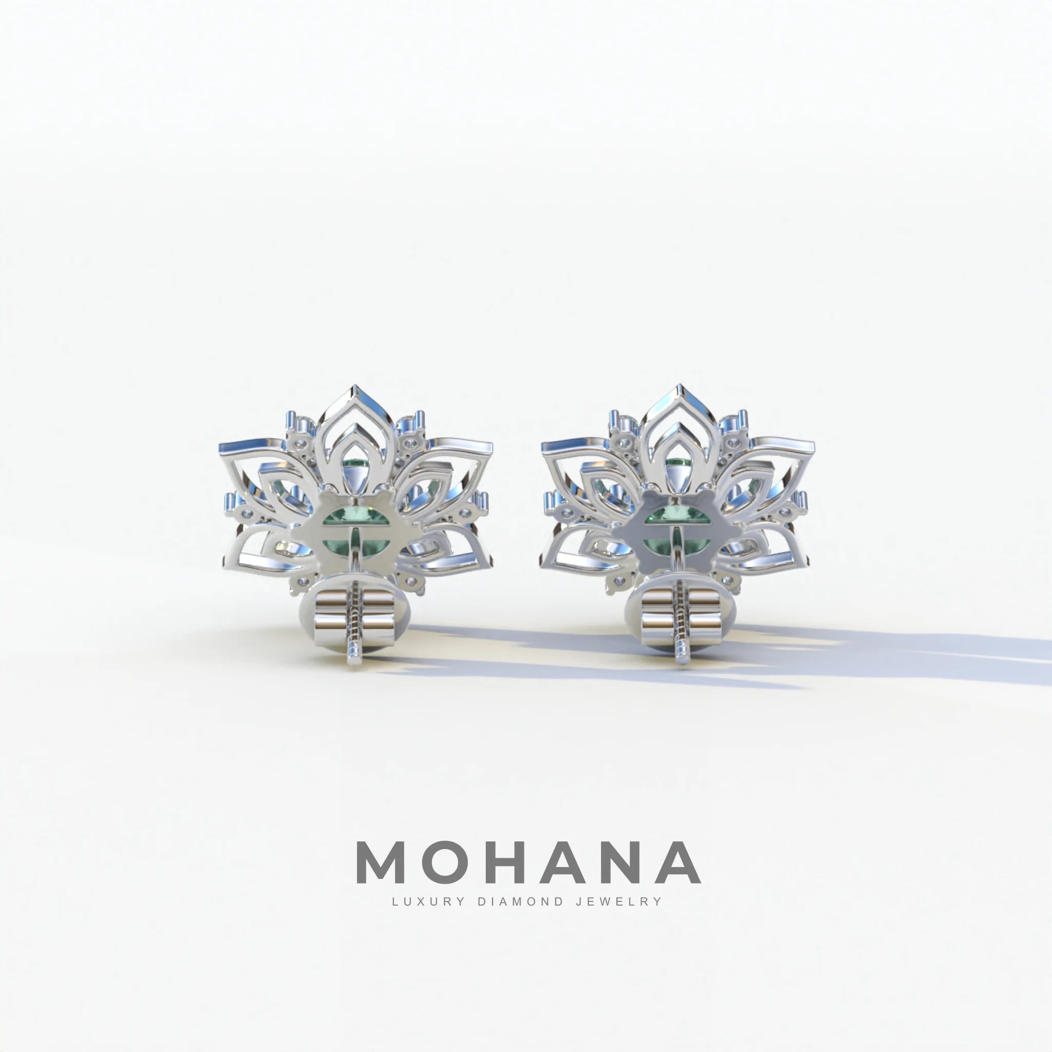 Daffodil - Green Color Round Cut Diamond Earrings| Beautiful Claw Prong Setting | Certified