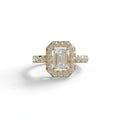 1 Carat Emerald cut lab Diamond Engagement Ring - Freesia - 10K Solid Gold / Yellow Gold