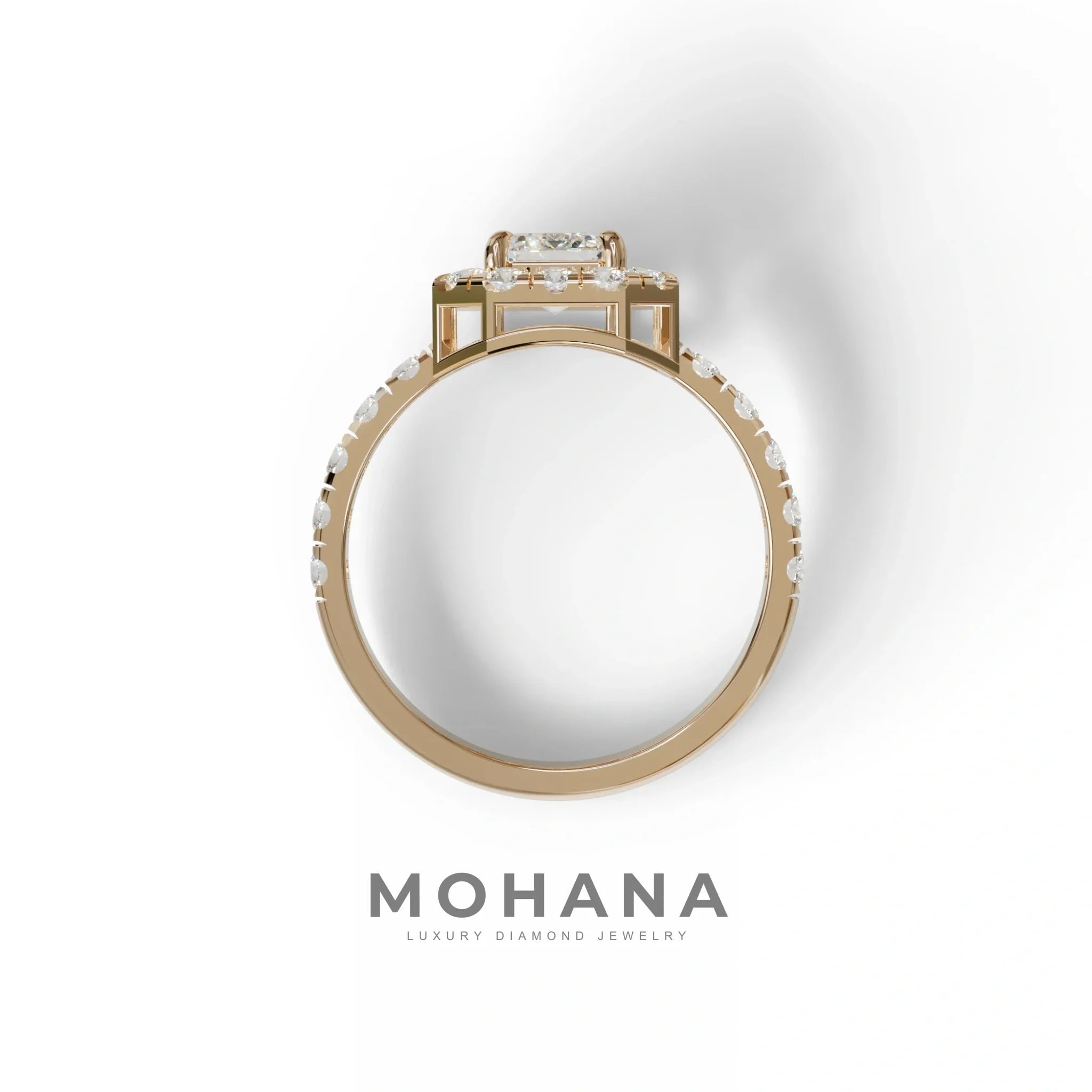 1 Carat Emerald cut lab Diamond Engagement Ring - Freesia