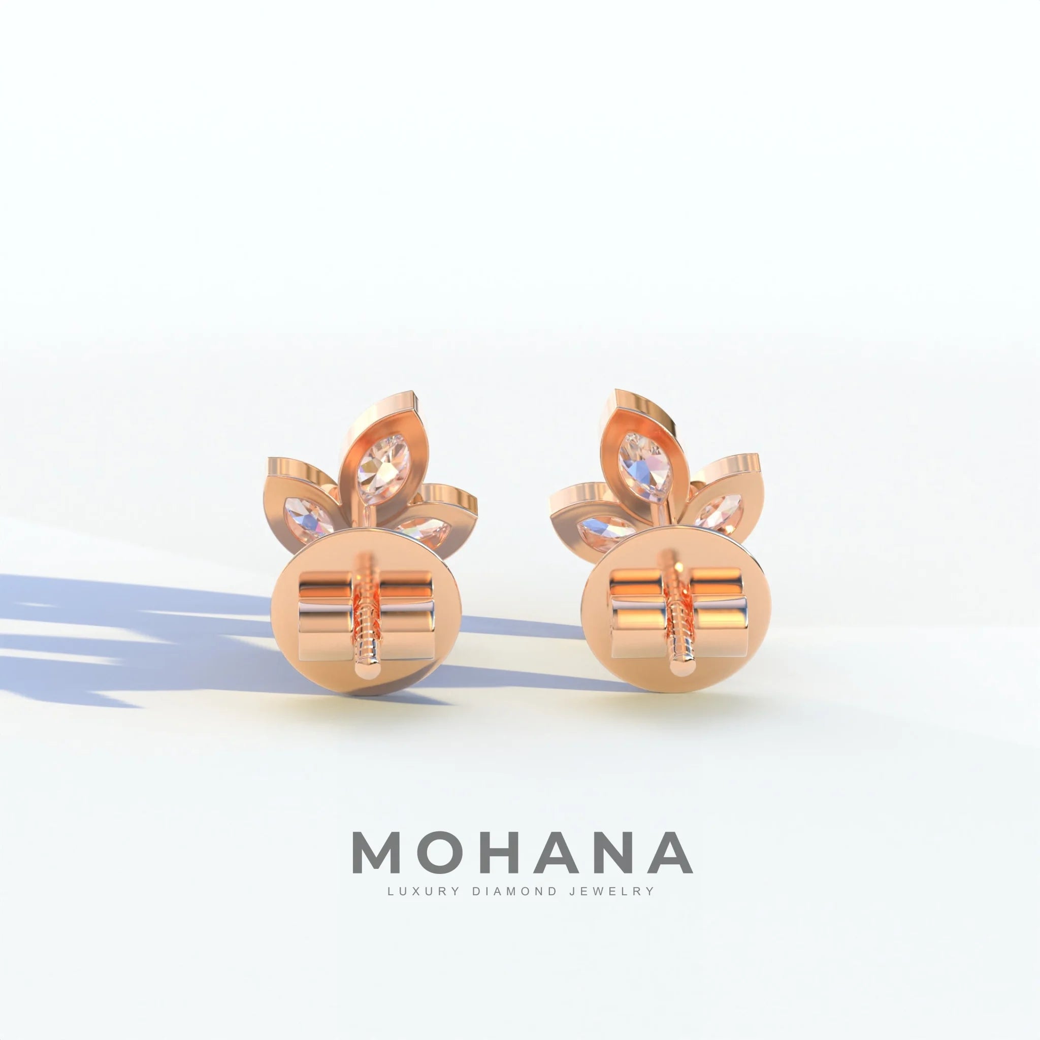 Le Petite - Marquise Cut Lab Diamond Stud Earrings | Attractive Bezel Setting