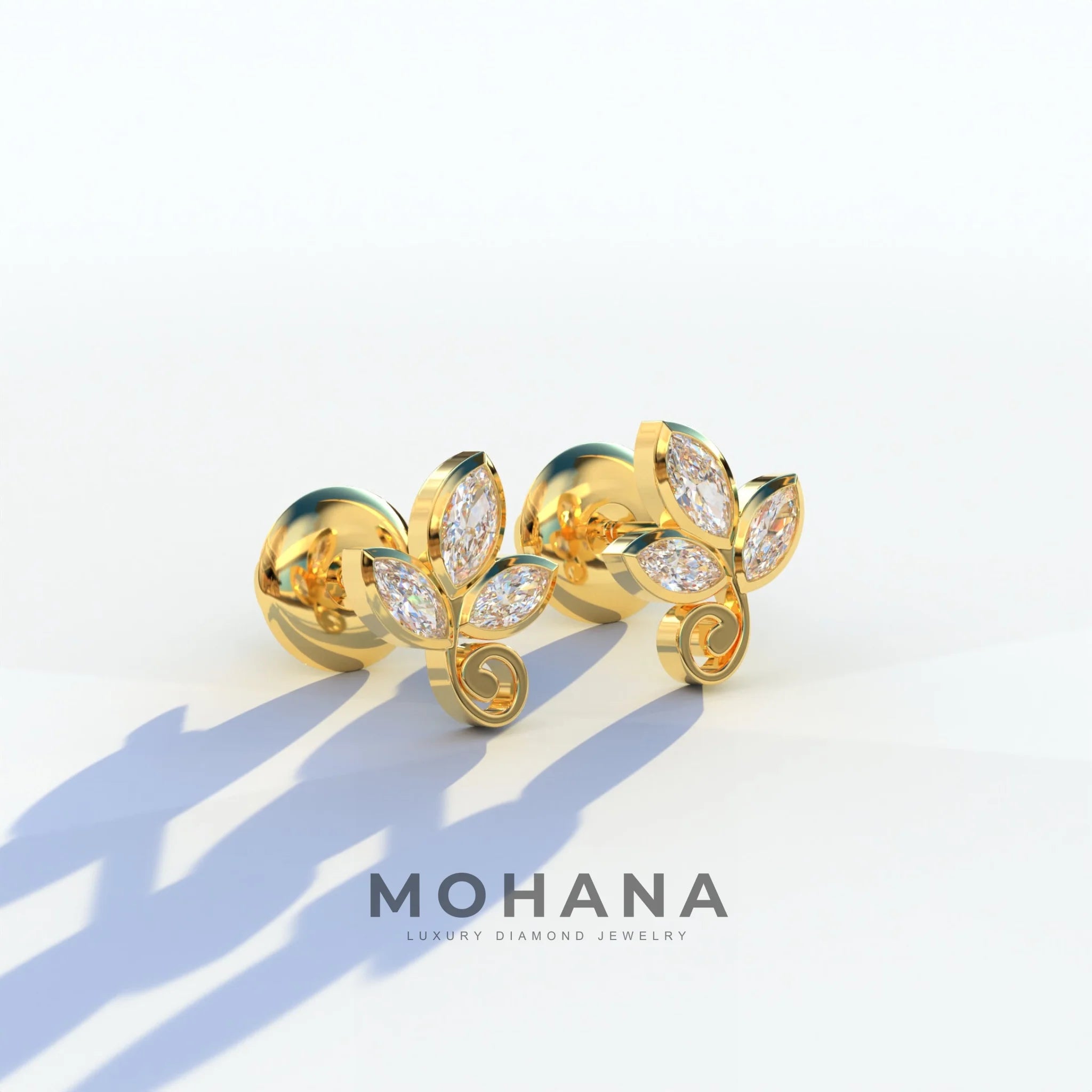 Le Petite - Marquise Cut Lab Diamond Stud Earrings | Attractive Bezel Setting