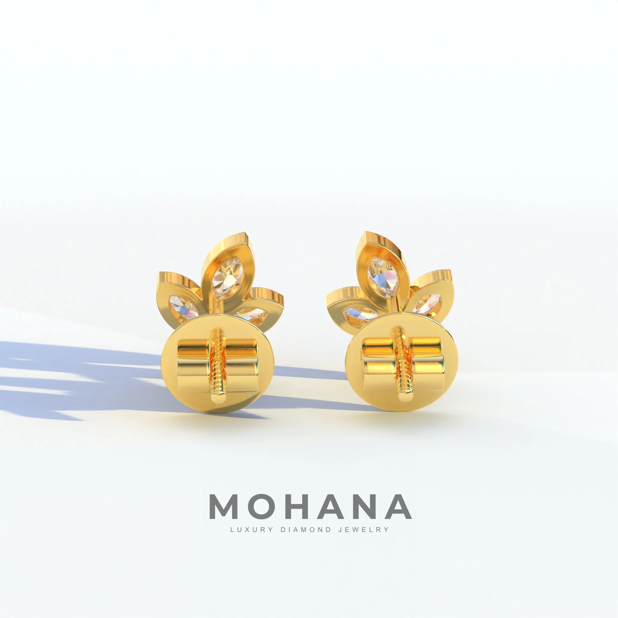 Le Petite - Marquise Cut Lab Diamond Stud Earrings | Attractive Bezel Setting