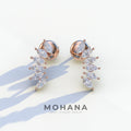 Angle Wings - Marquise Cut Diamond Stud Earrings - 10K Solid Gold / Rose Gold