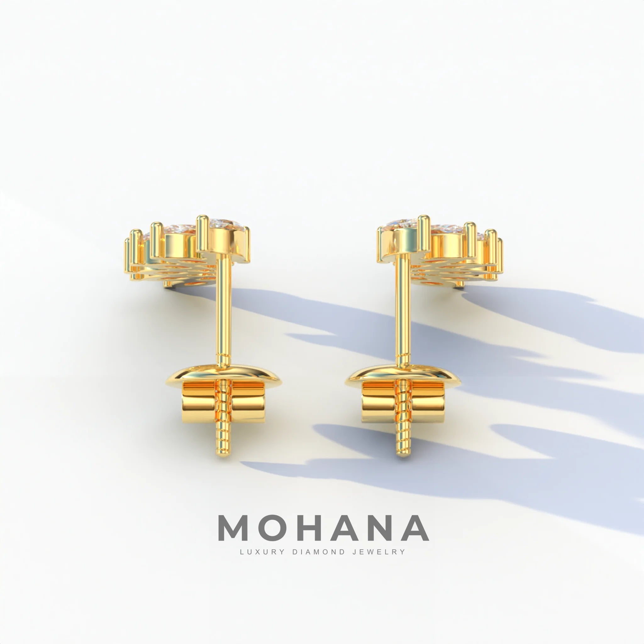 Angle Wings - Marquise Cut Diamond Stud Earrings