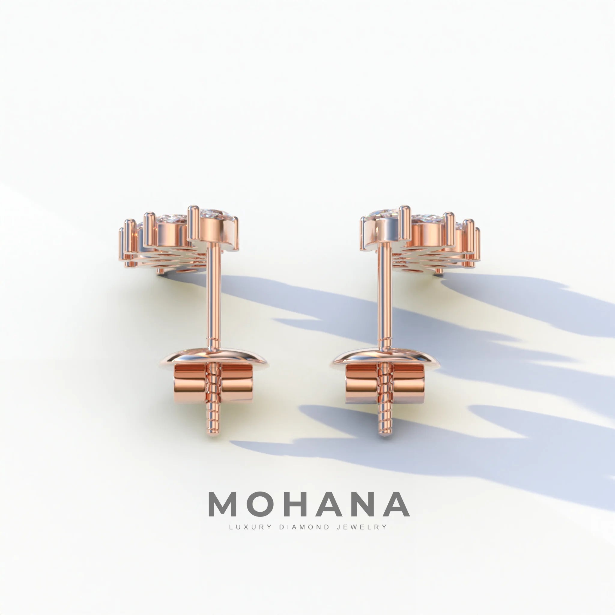 Angle Wings - Marquise Cut Diamond Stud Earrings