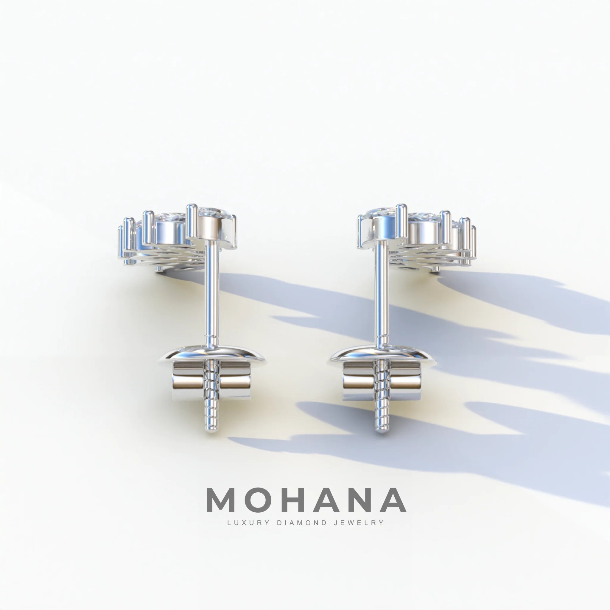 Angle Wings - Marquise Cut Diamond Stud Earrings