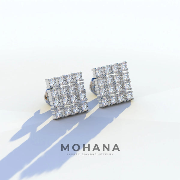 1 Carat Lab Grown Diamond Stud Earrings – Round Cut Cluster | Cindy alternate view