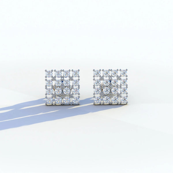 1 Carat Lab Grown Diamond Stud Earrings – Round Cut Cluster | Cindy