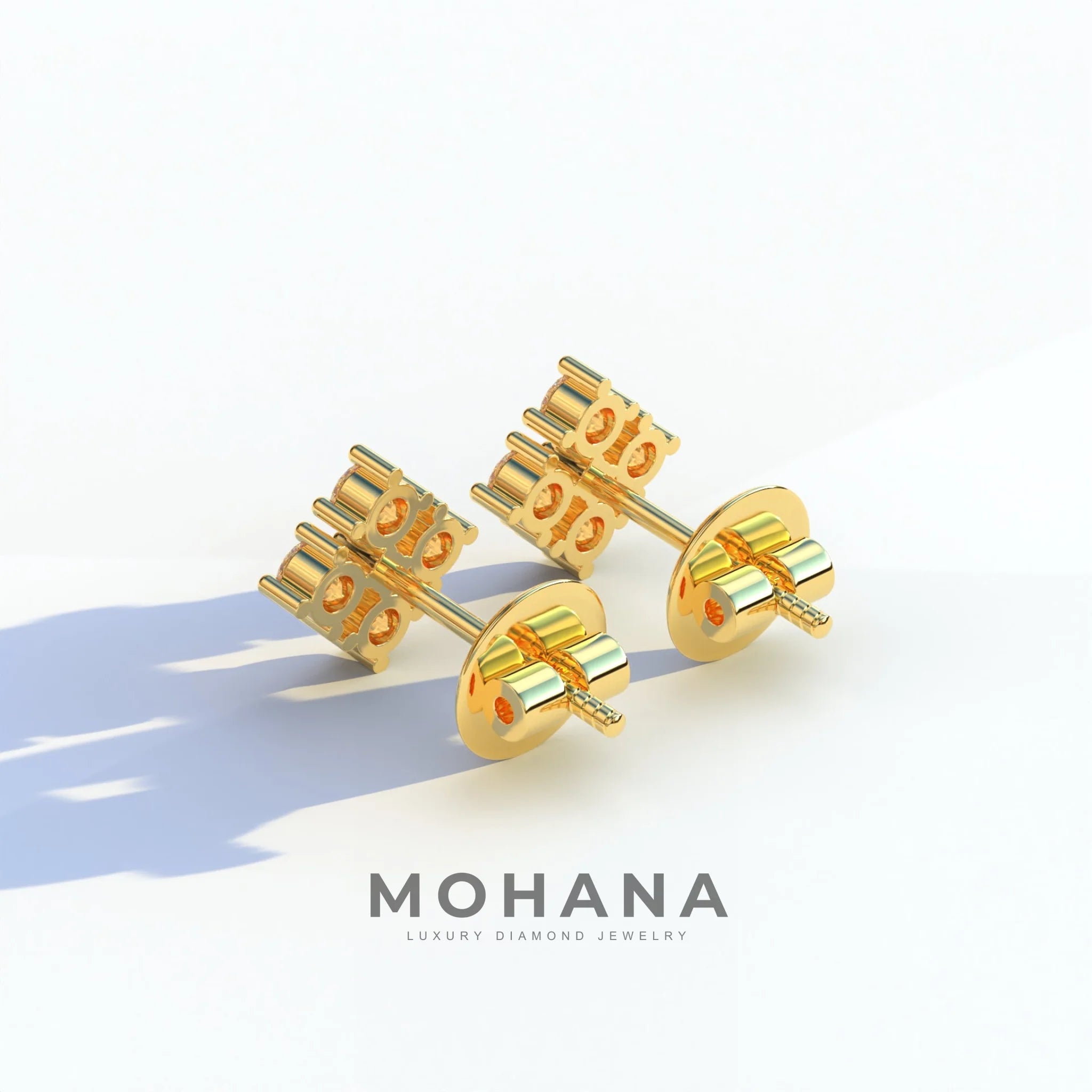 Round Cut Lab Diamond Stud Earrings | Cluster Setting - Rae Brilliance