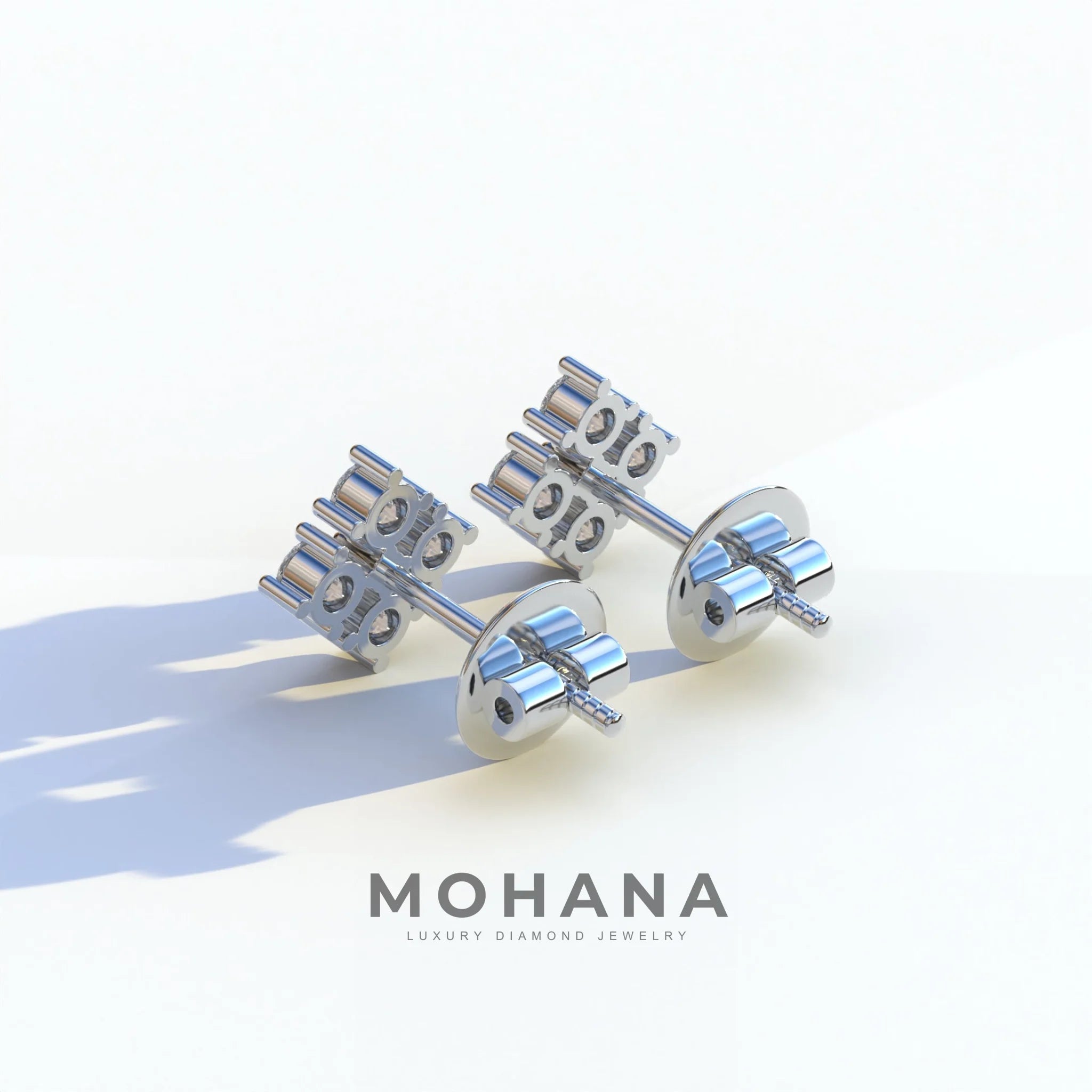 Round Cut Lab Diamond Stud Earrings | Cluster Setting - Rae Brilliance