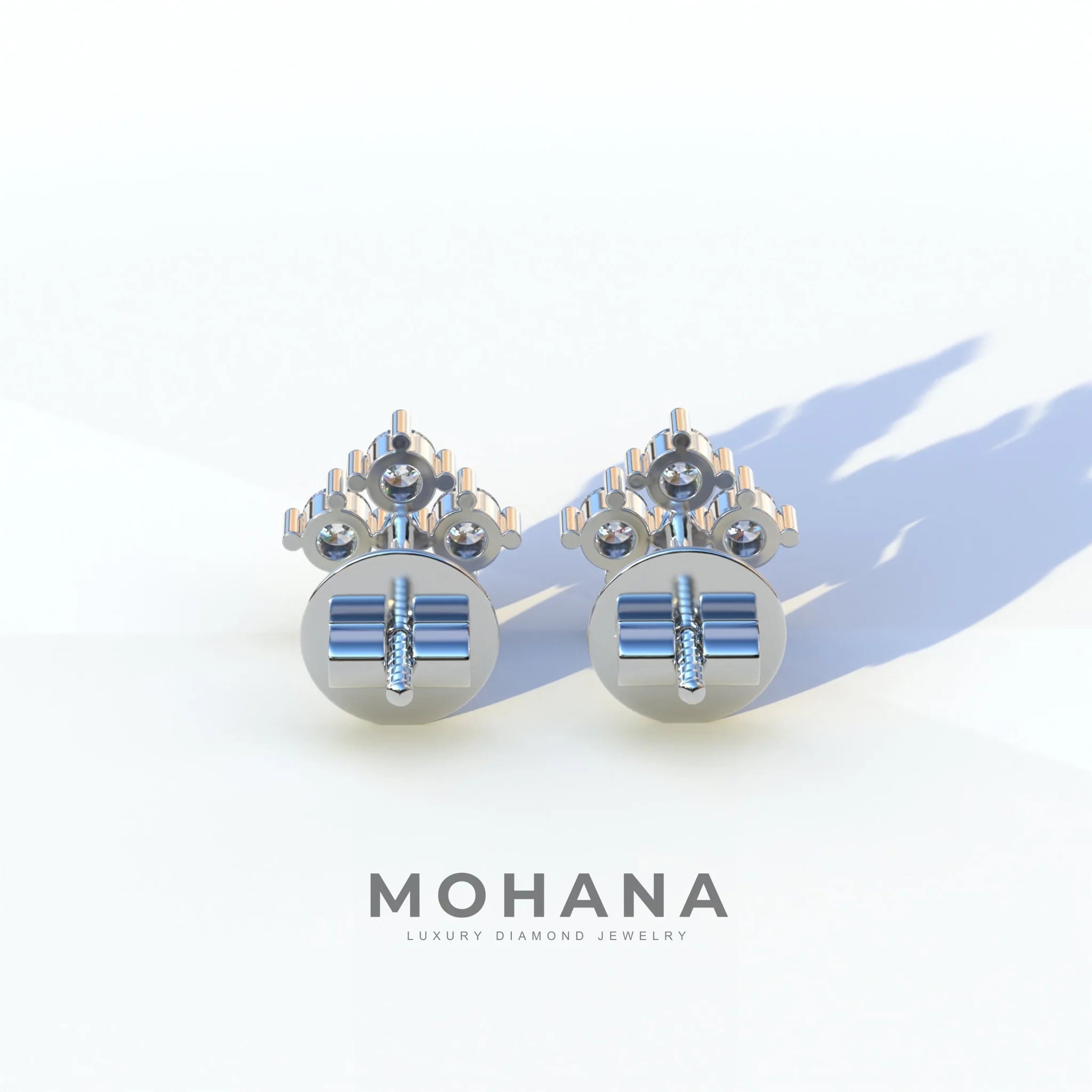 Round Cut Lab Diamond Stud Earrings | Cluster Setting - Rae Brilliance