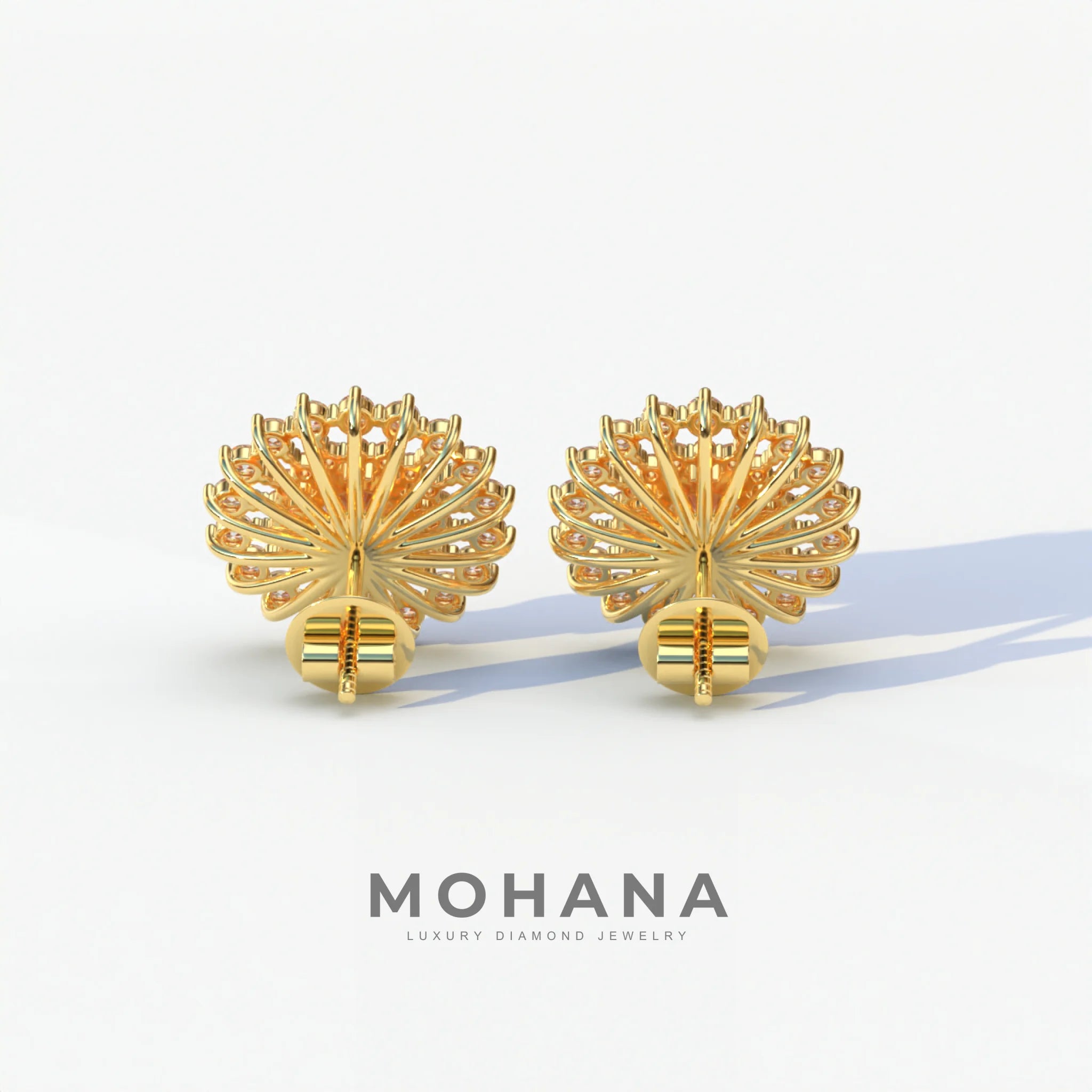 Aster - Colorless Round Cut Diamond Stud Earrings