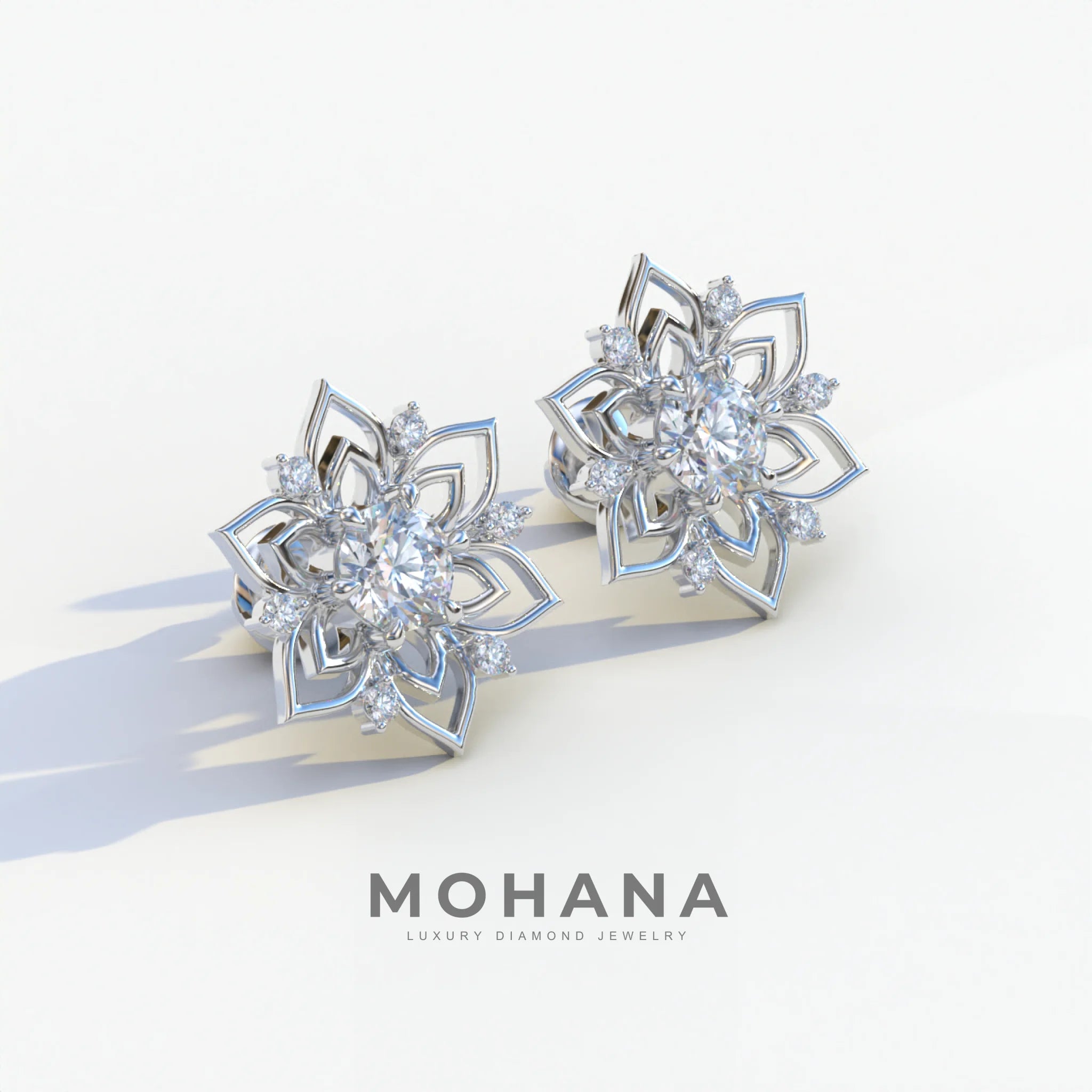 Daffodil - Colorless Round Cut Diamond Earrings| Beautiful Claw Prong Setting | Certified