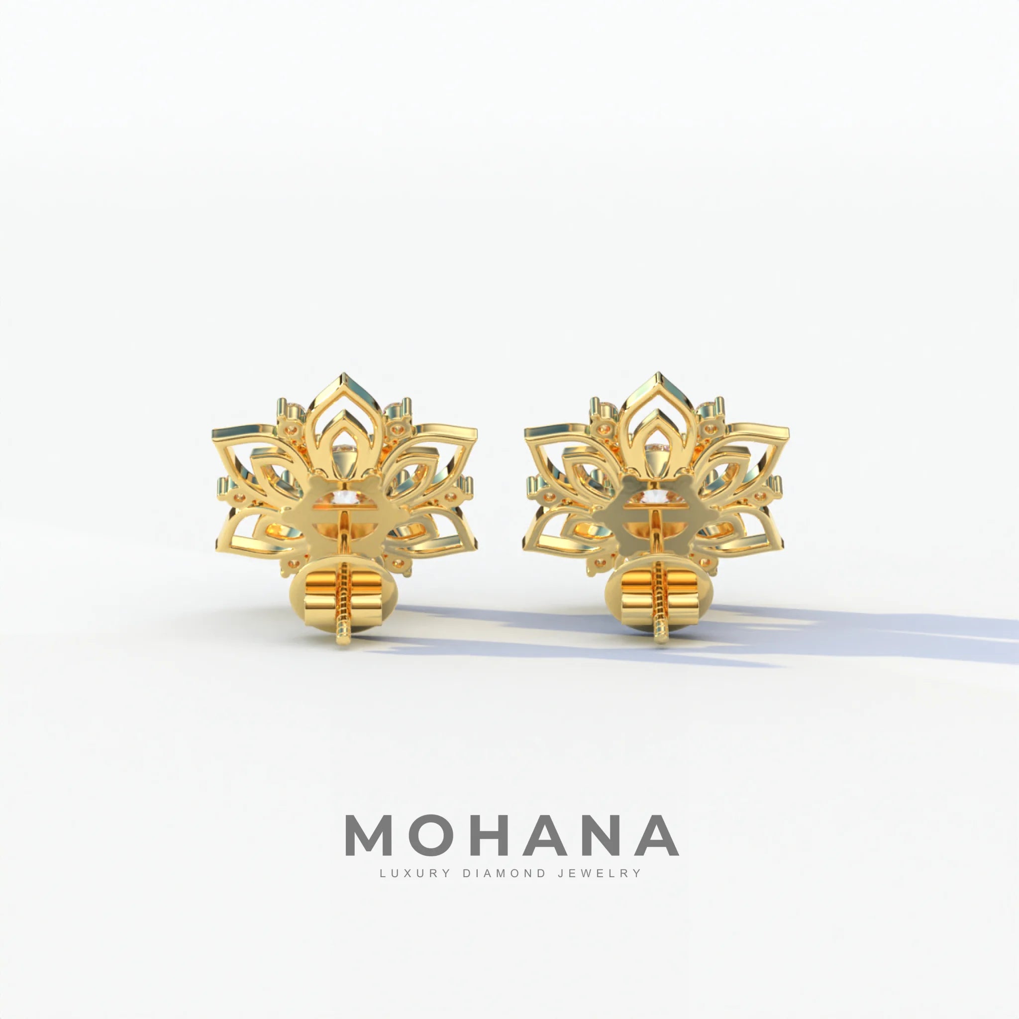 Daffodil - Colorless Round Cut Diamond Earrings| Beautiful Claw Prong Setting | Certified
