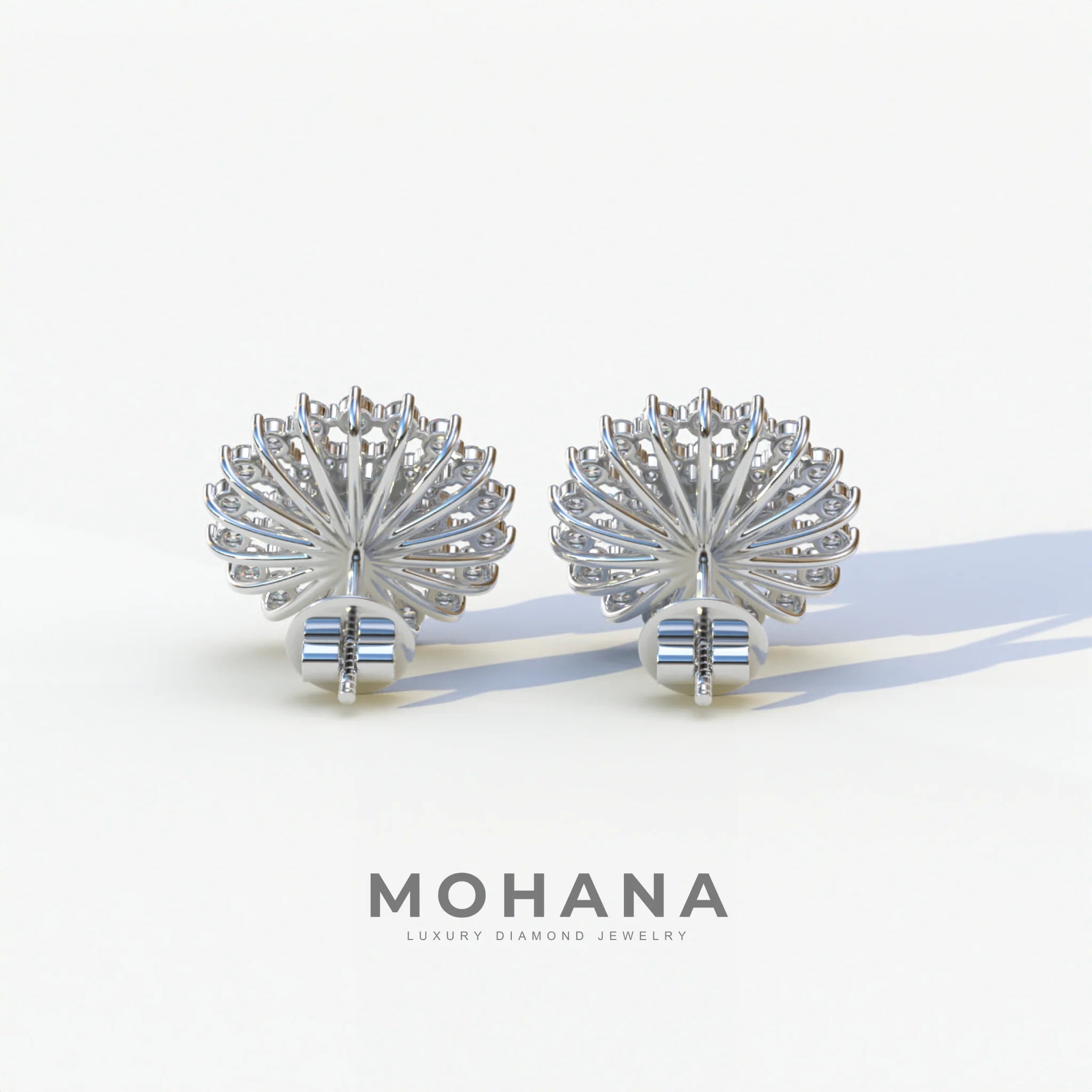 Aster - Colorless Round Cut Diamond Stud Earrings