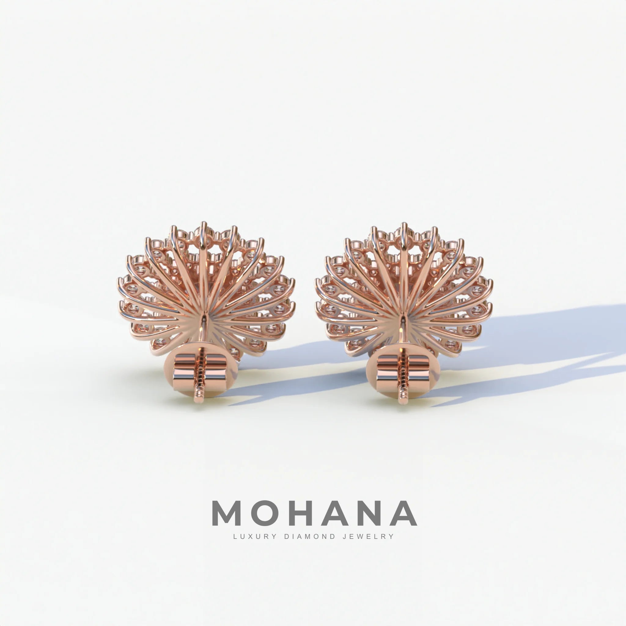 Aster - Colorless Round Cut Diamond Stud Earrings