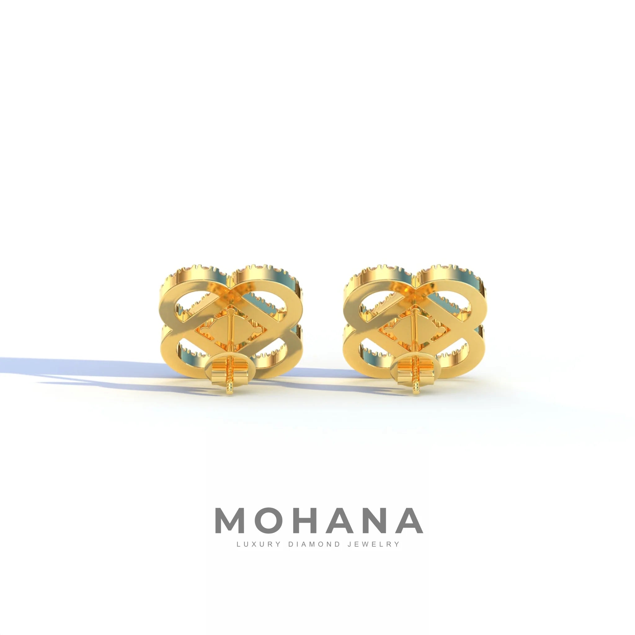 Round Cut Lab Diamond Stud Earrings - Hanri Daussi