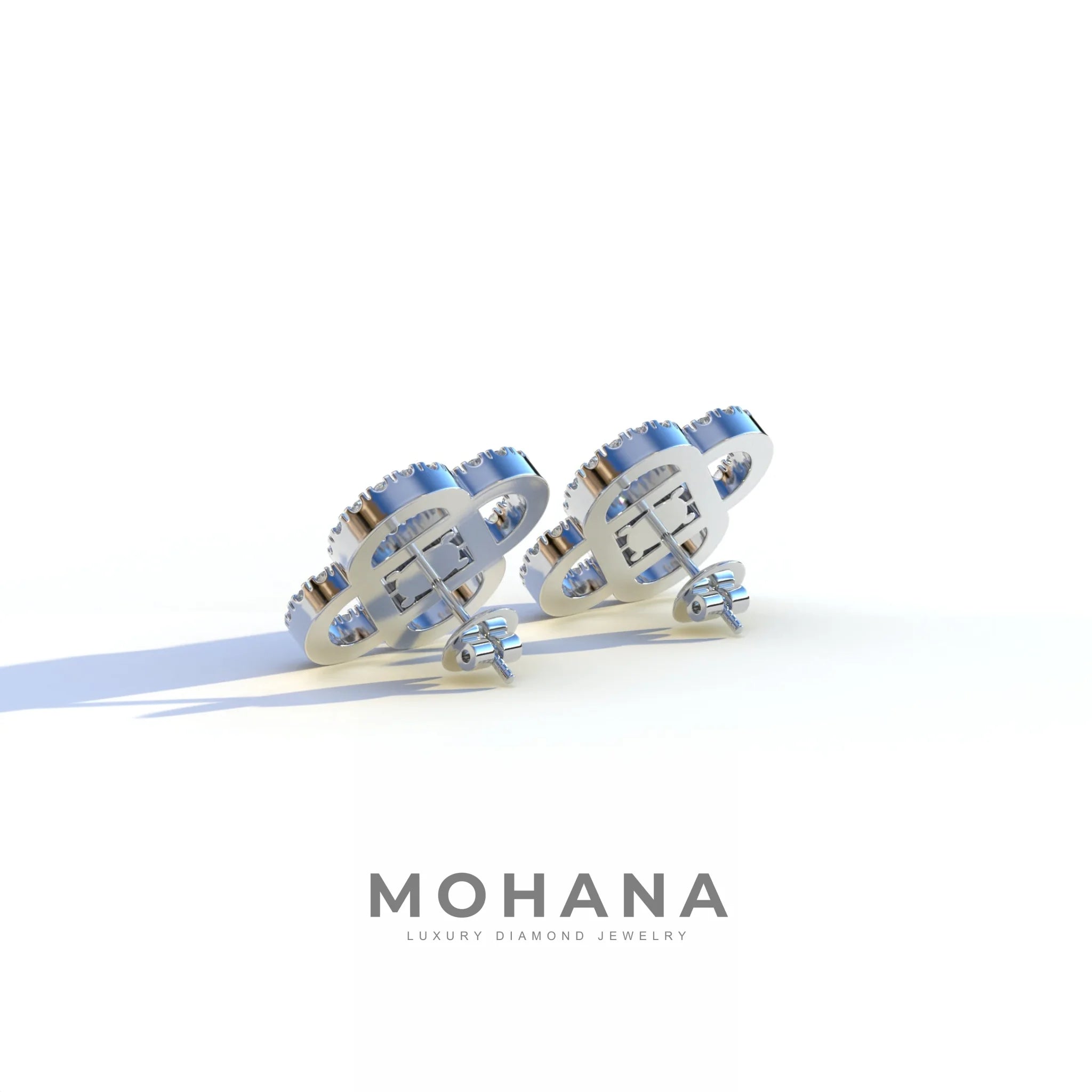 Round Cut Lab Diamond Stud Earrings - Hanri Daussi