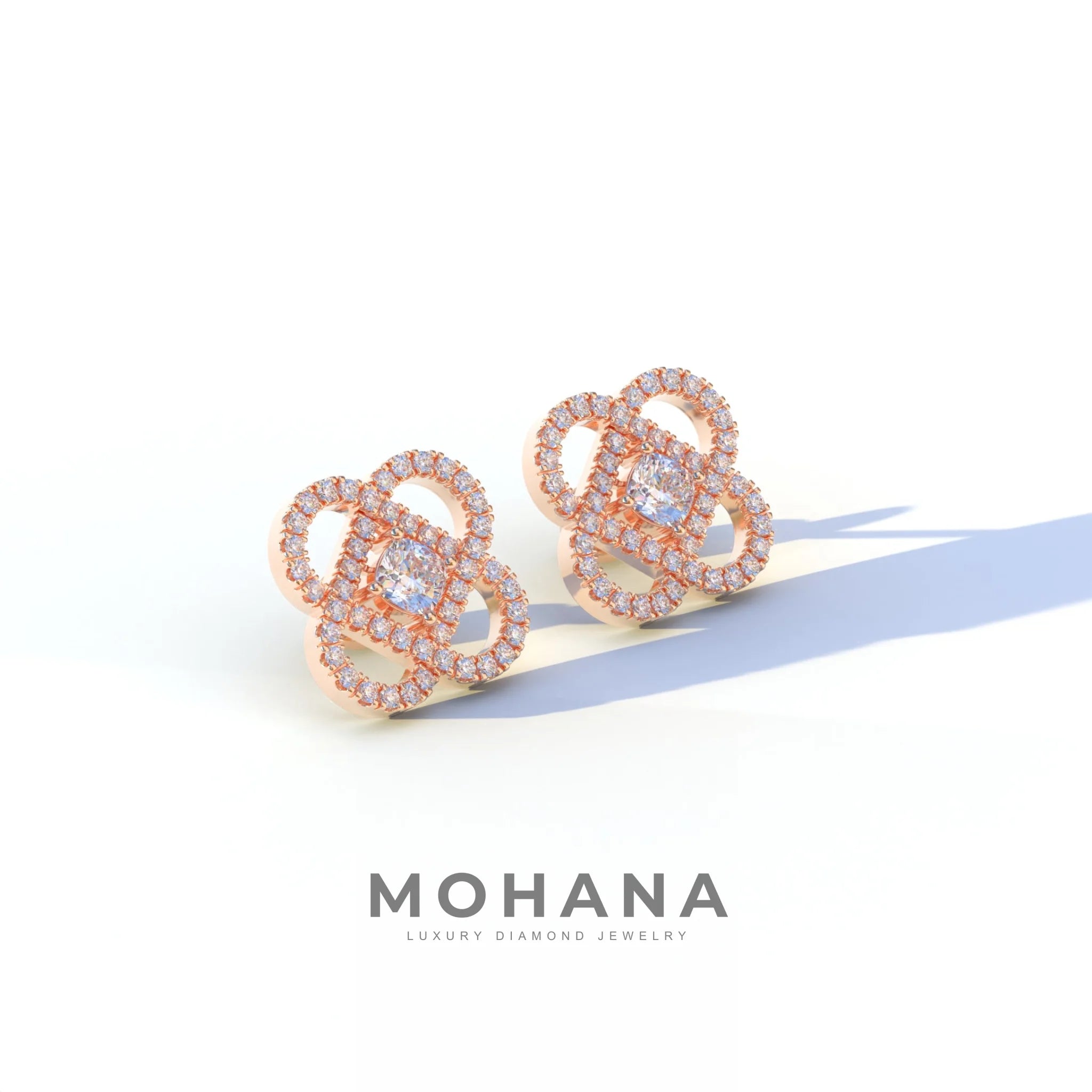 Round Cut Lab Diamond Stud Earrings - Hanri Daussi