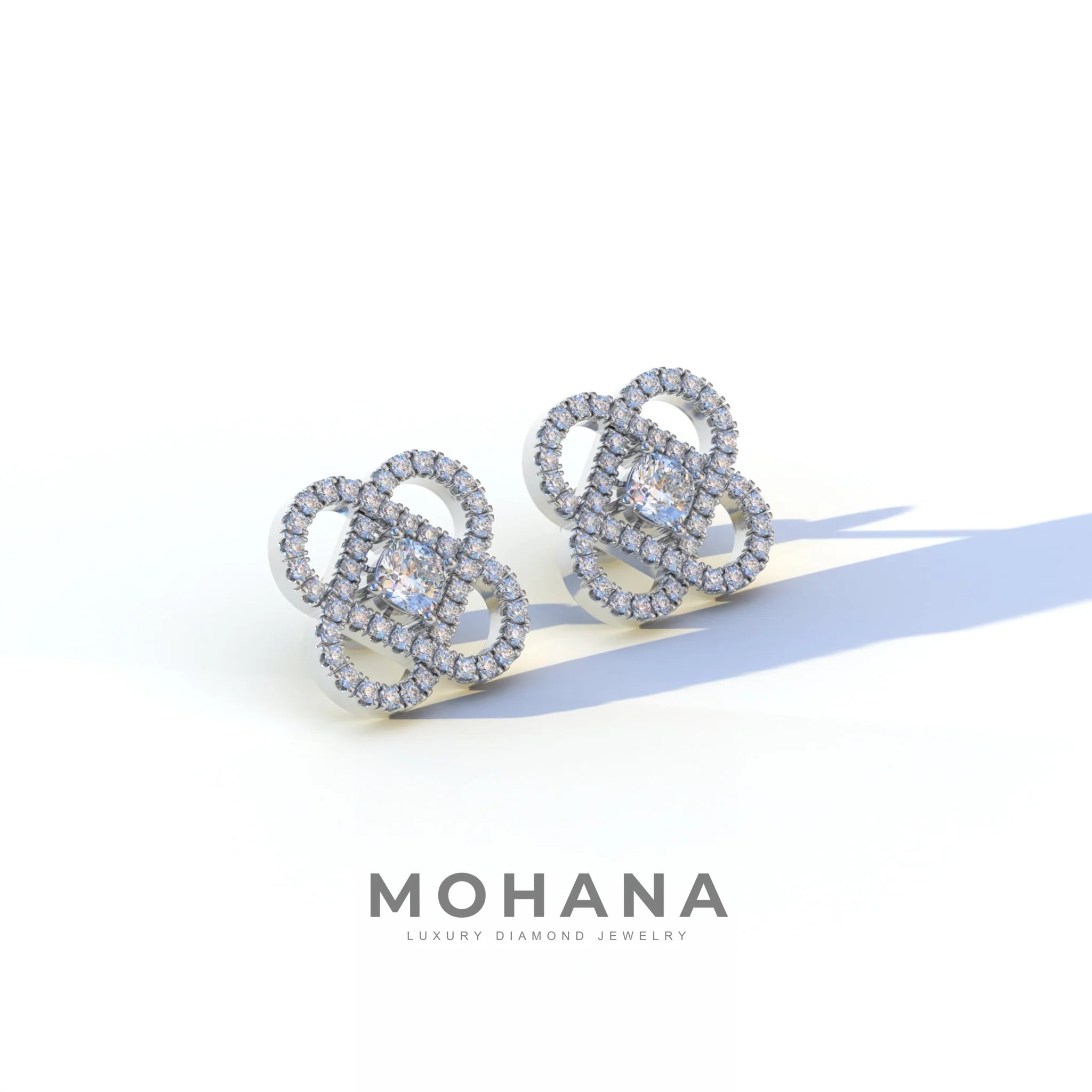 Round Cut Lab Diamond Stud Earrings - Hanri Daussi