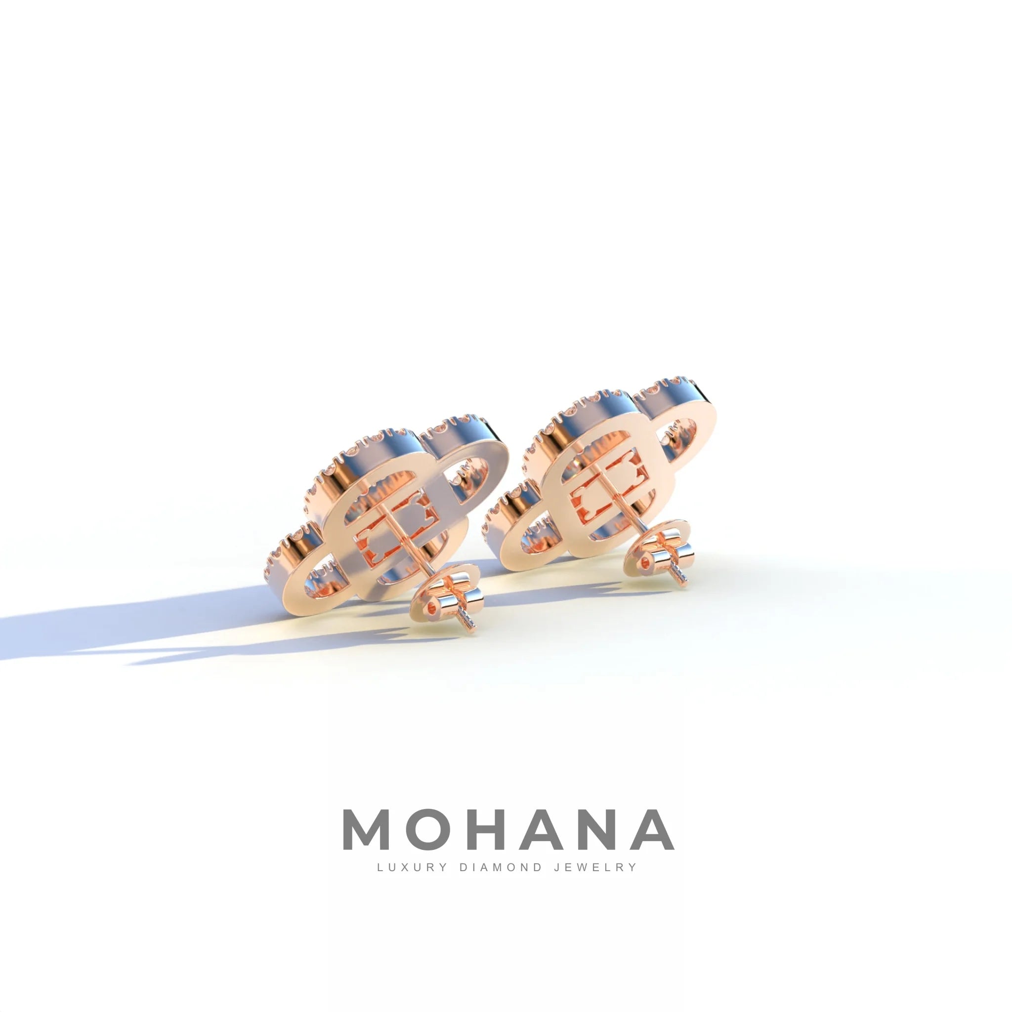 Round Cut Lab Diamond Stud Earrings - Hanri Daussi