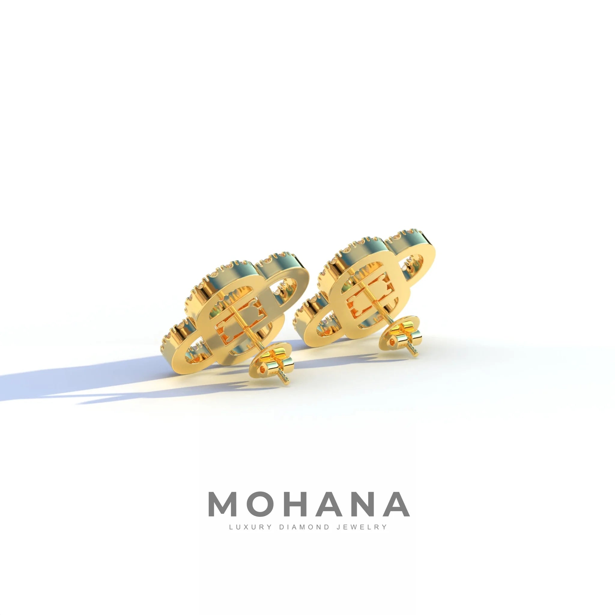 Round Cut Lab Diamond Stud Earrings - Hanri Daussi
