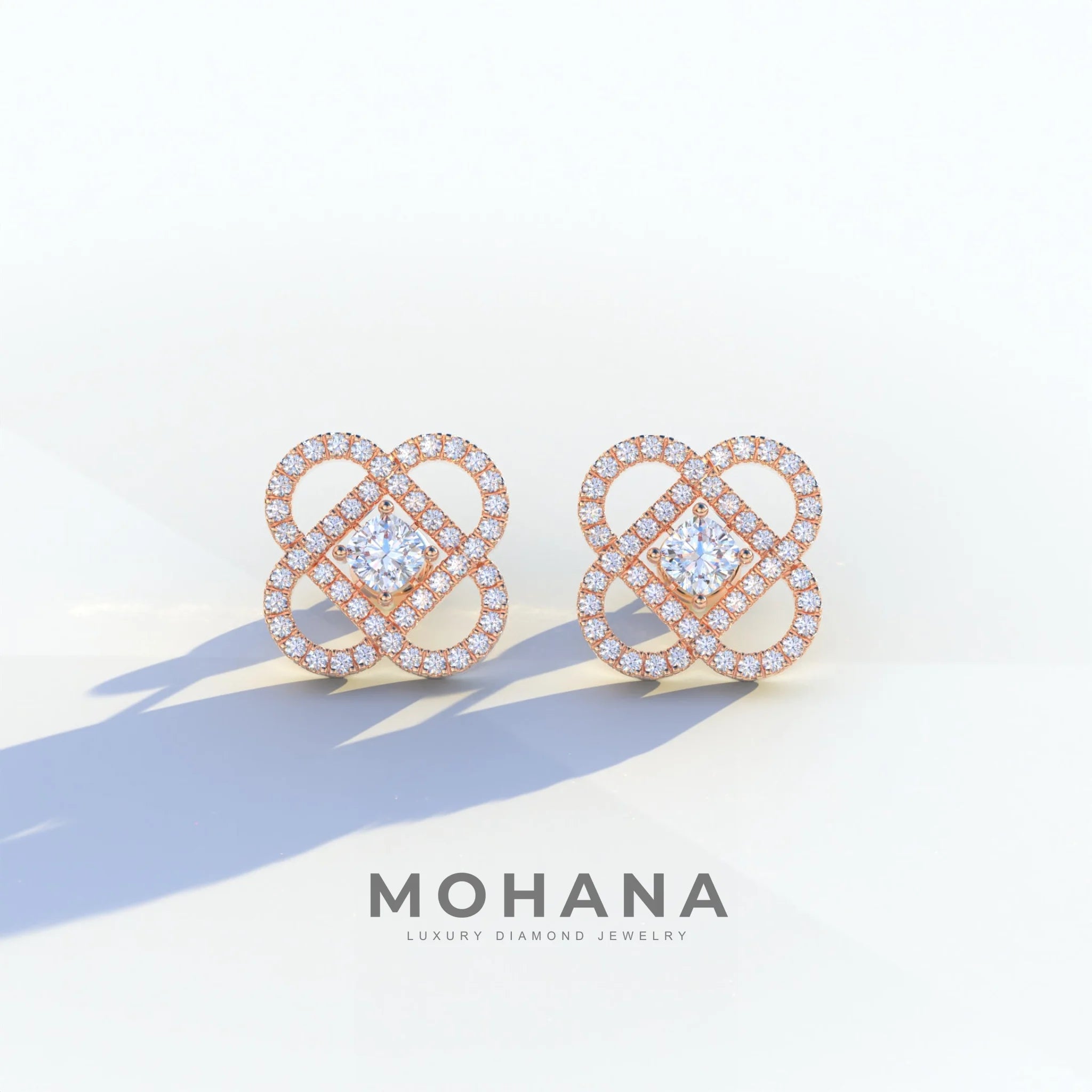 Round Cut Lab Diamond Stud Earrings - Hanri Daussi