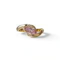 1 Carat Pink Color Marquise Cut Lab Diamond Engagement Ring - Virgo - 10K Solid Gold / Yellow Gold