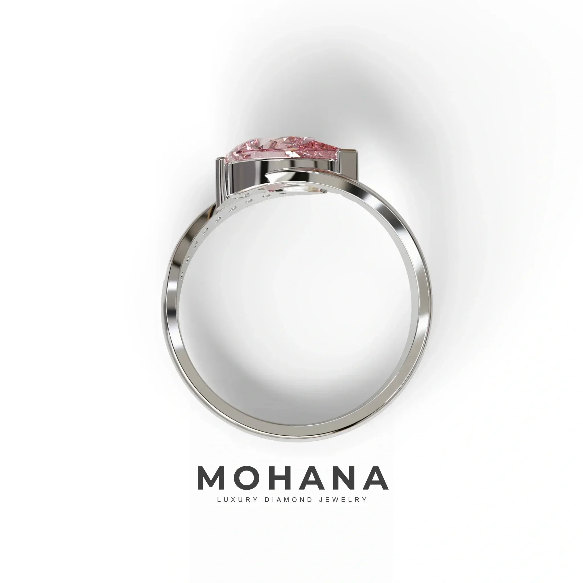 1 Carat Pink Pear Cut Unique Lab Grown Diamond Ring - Capricorn