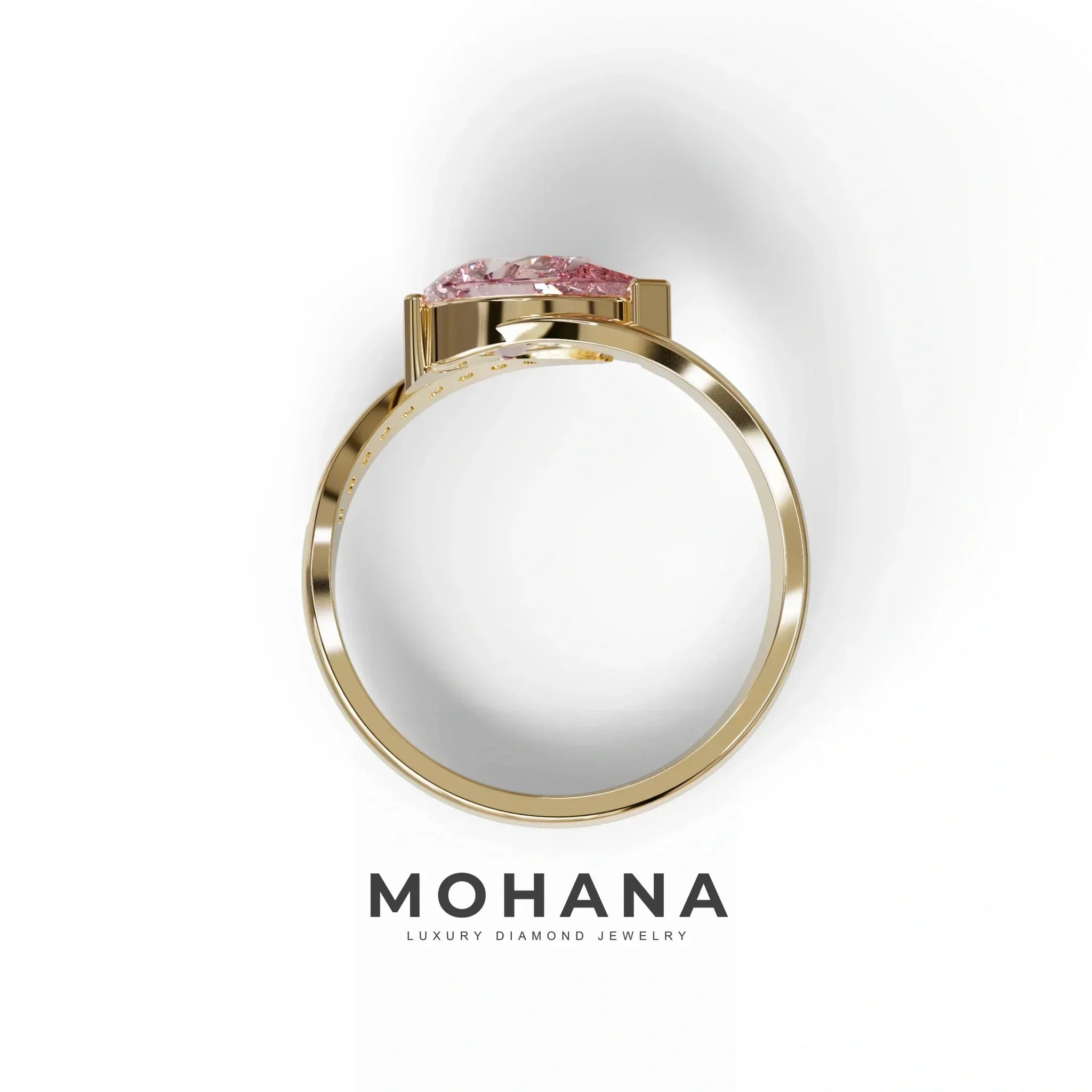 1 Carat Pink Pear Cut Unique Lab Grown Diamond Ring - Capricorn