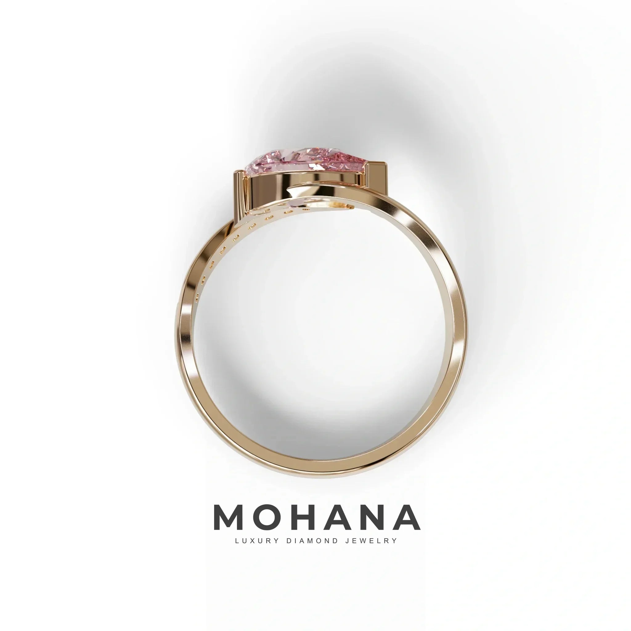 1 Carat Pink Pear Cut Unique Lab Grown Diamond Ring - Capricorn