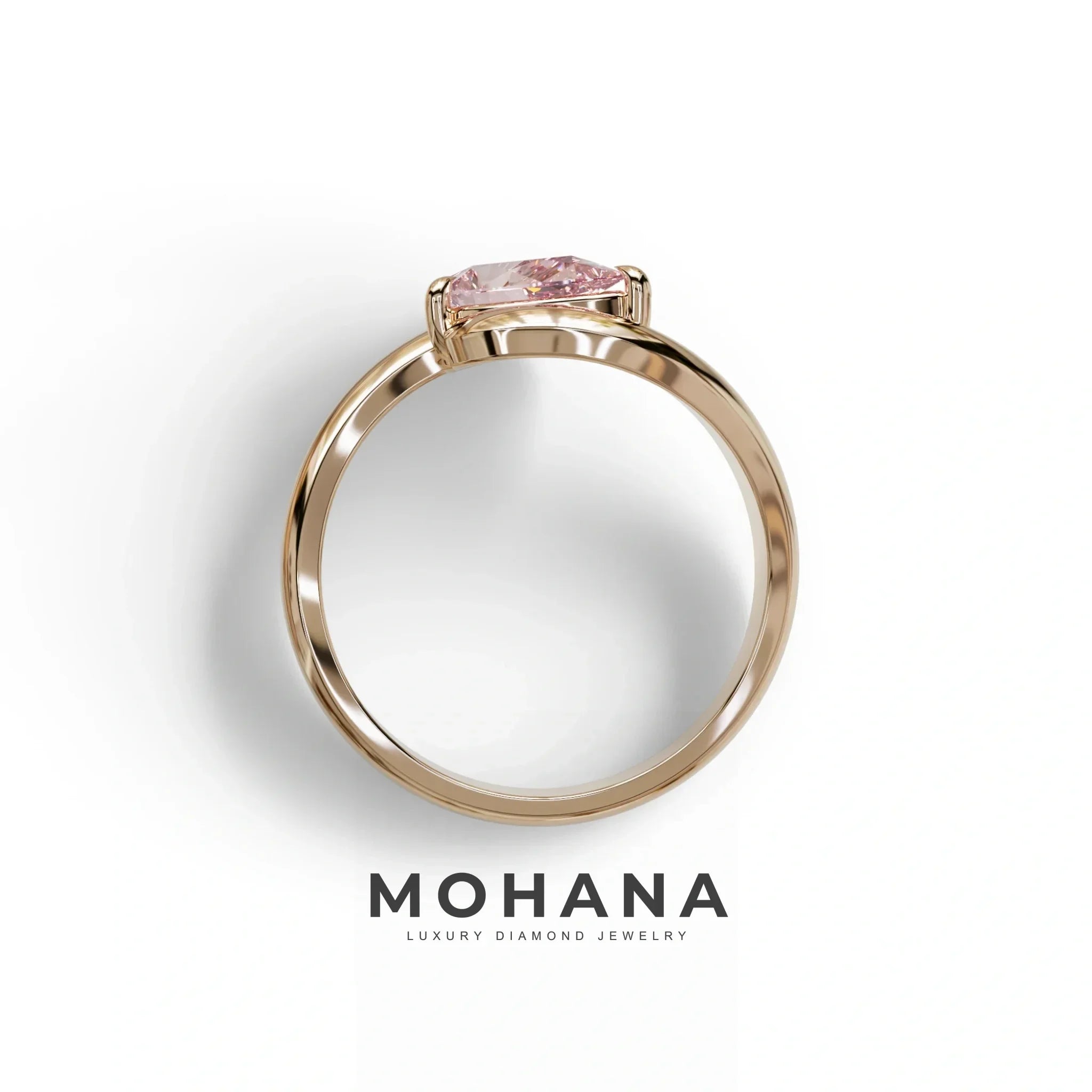1 Carat Pink Pear Cut Solitaire Lab Grown Diamond Ring - Maniya