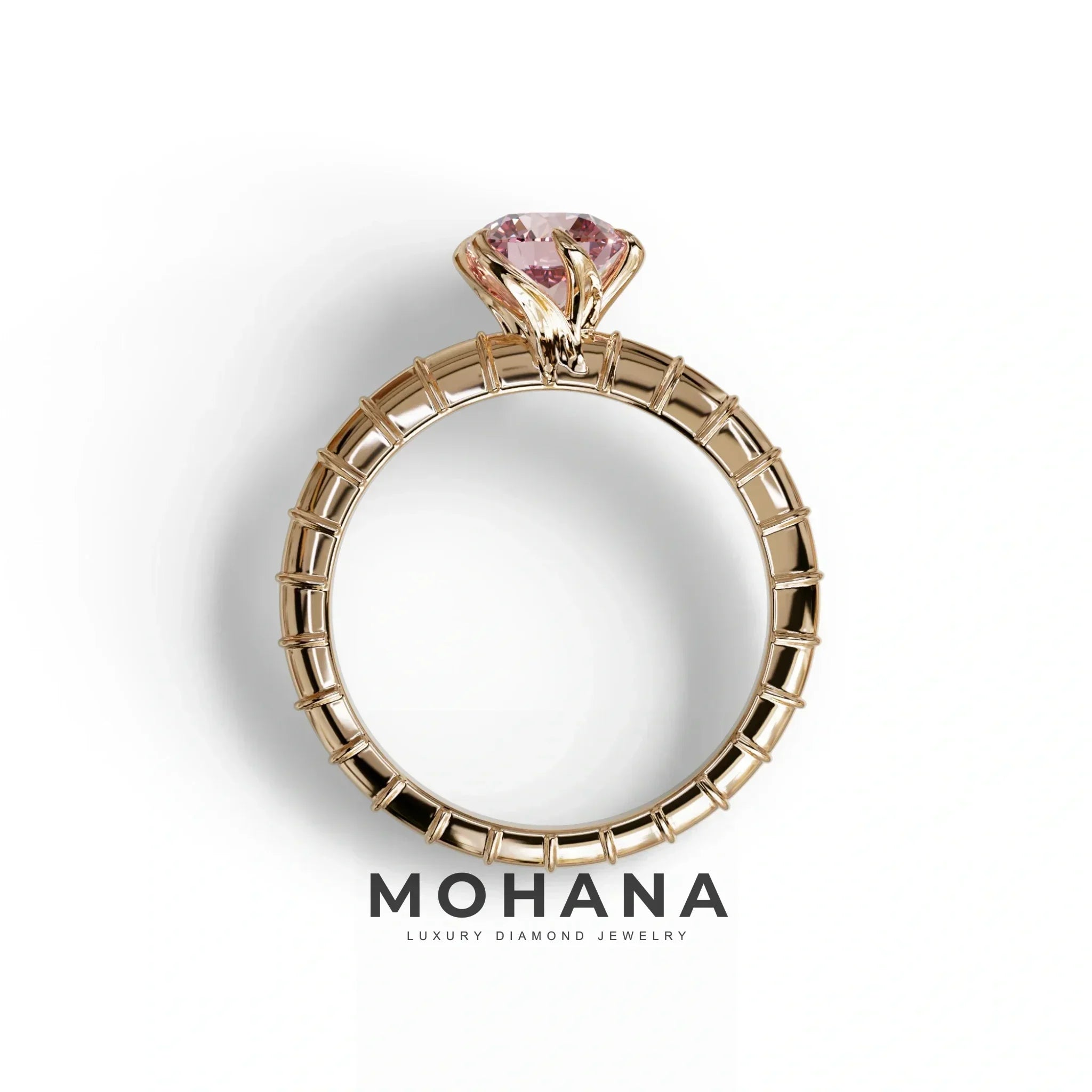 1 Carat Pink Round Cut Lab Diamond Ring - Hyper Glam