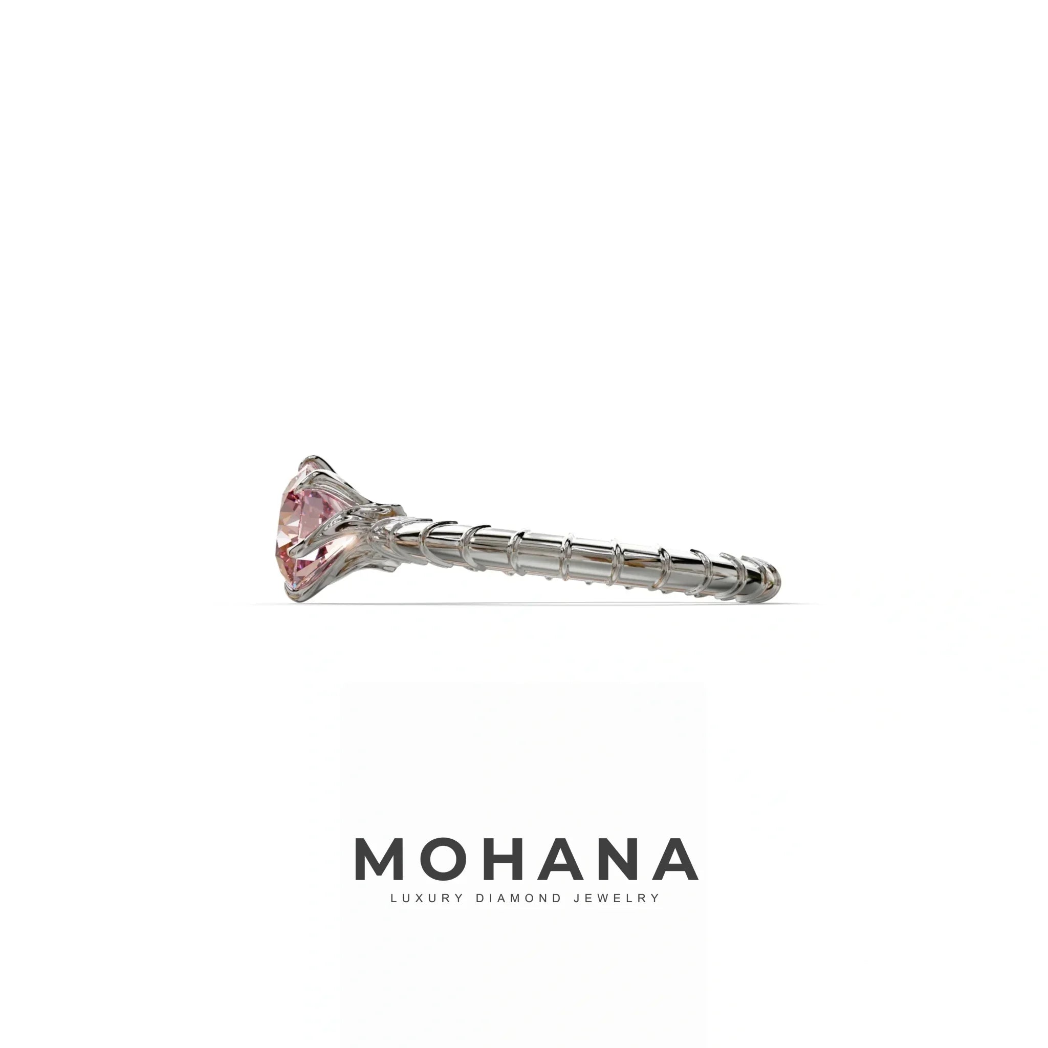 1 Carat Pink Round Cut Lab Diamond Ring - Hyper Glam